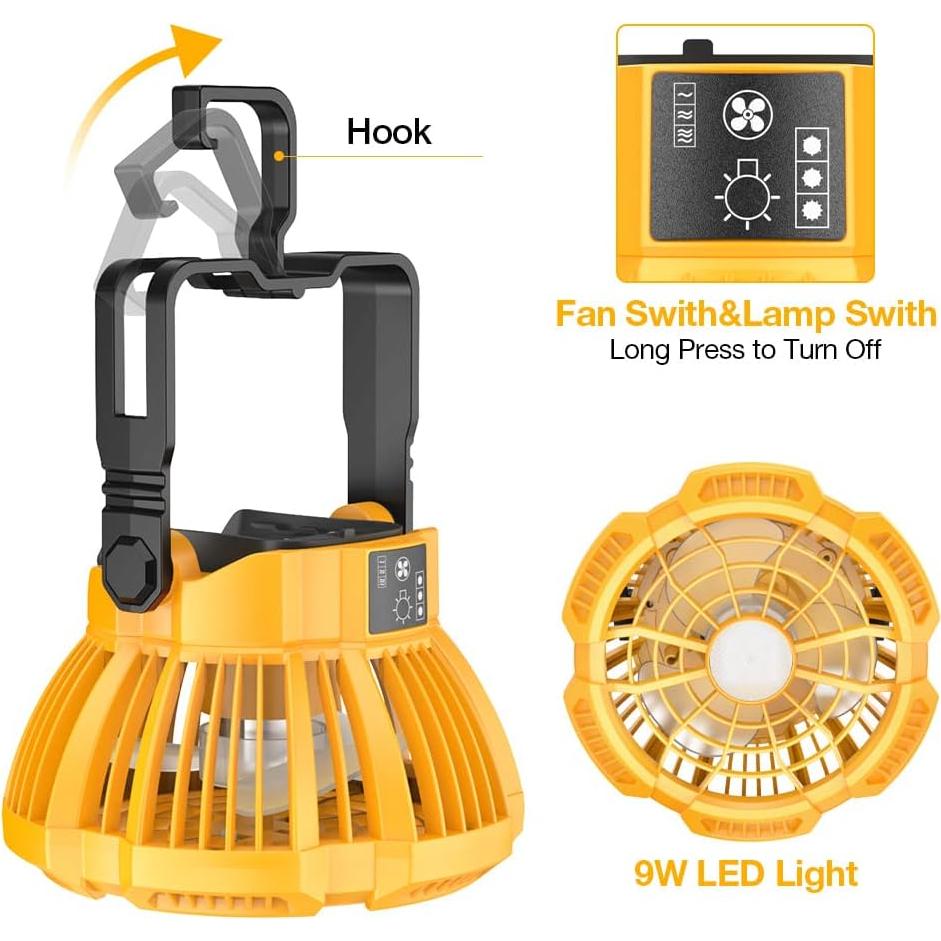 Ventilador Portátil Hipoke 9W con Linterna LED 300LM