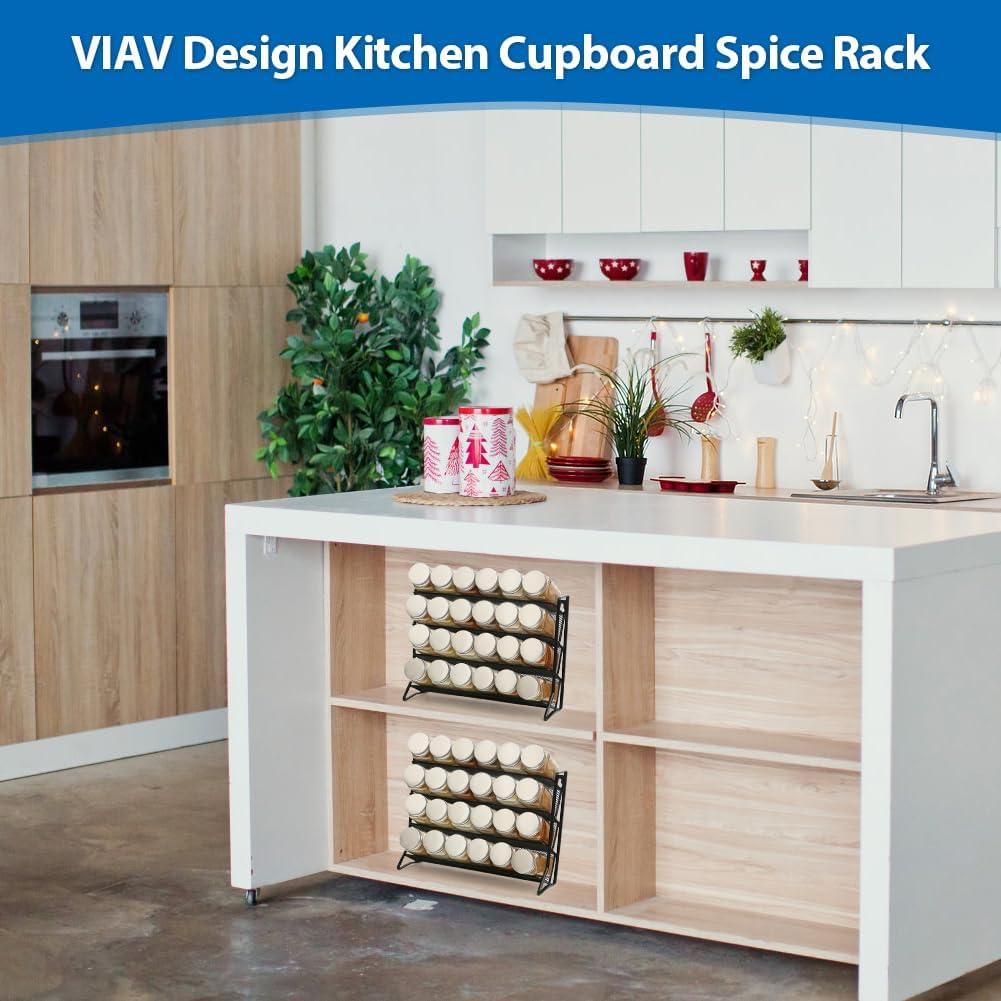 Estante de Especias VIAV 4 Niveles Negro para Cocina