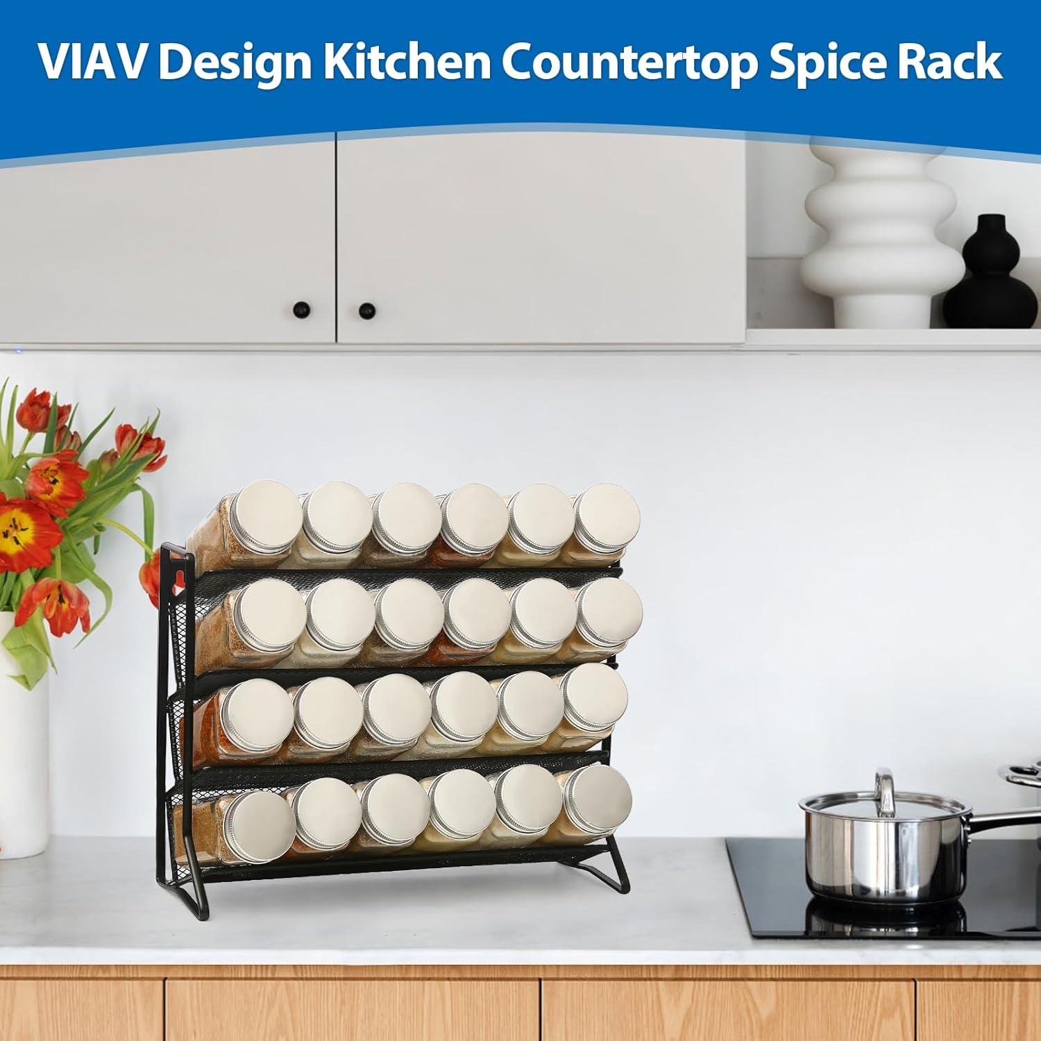 Estante de Especias VIAV 4 Niveles Negro para Cocina