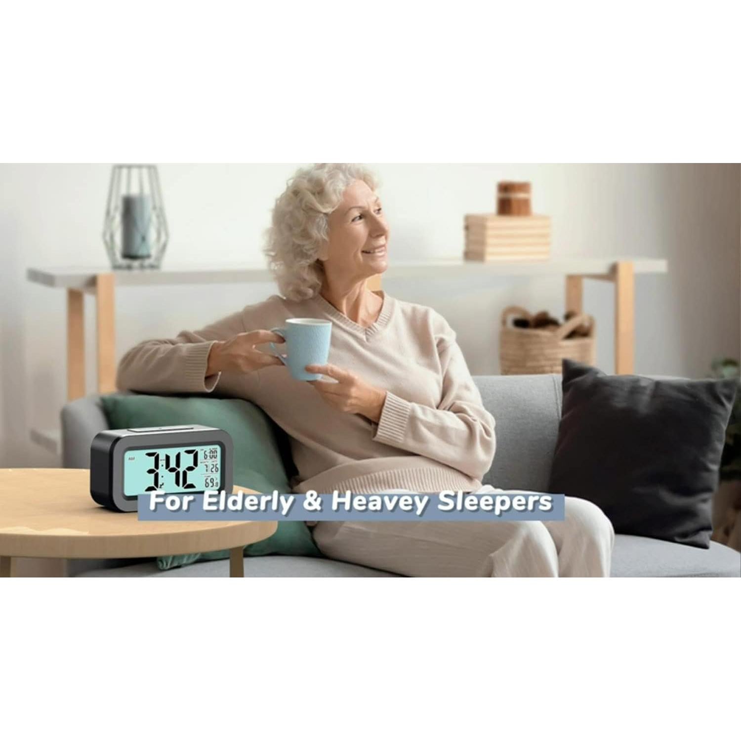 Reloj Despertador Digital Jisile con Luz Nocturna y Temperatura