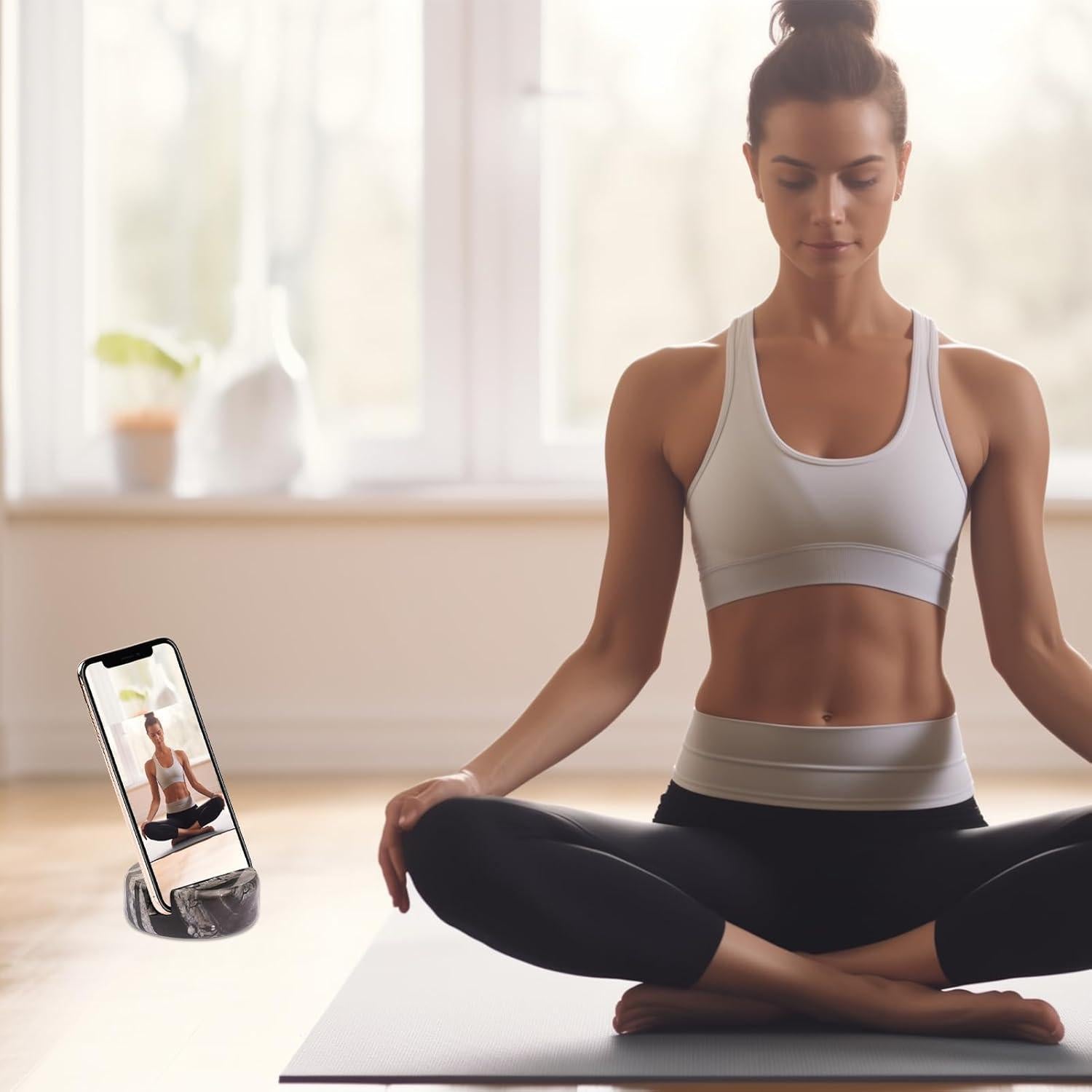 Soporte de Teléfono de Mármol Negro Mufengshangmao 8x8 cm