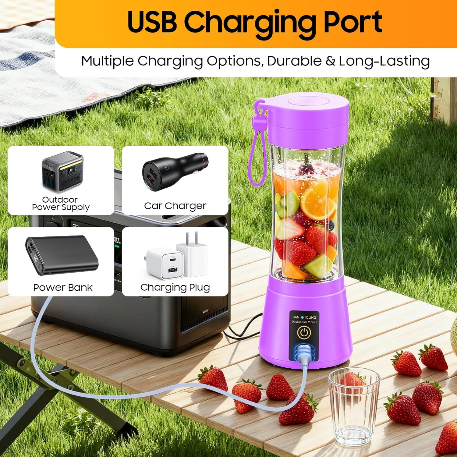 Batidora Portátil YFIXQNSU 380ml Sin Cable - Mezcla Rápida