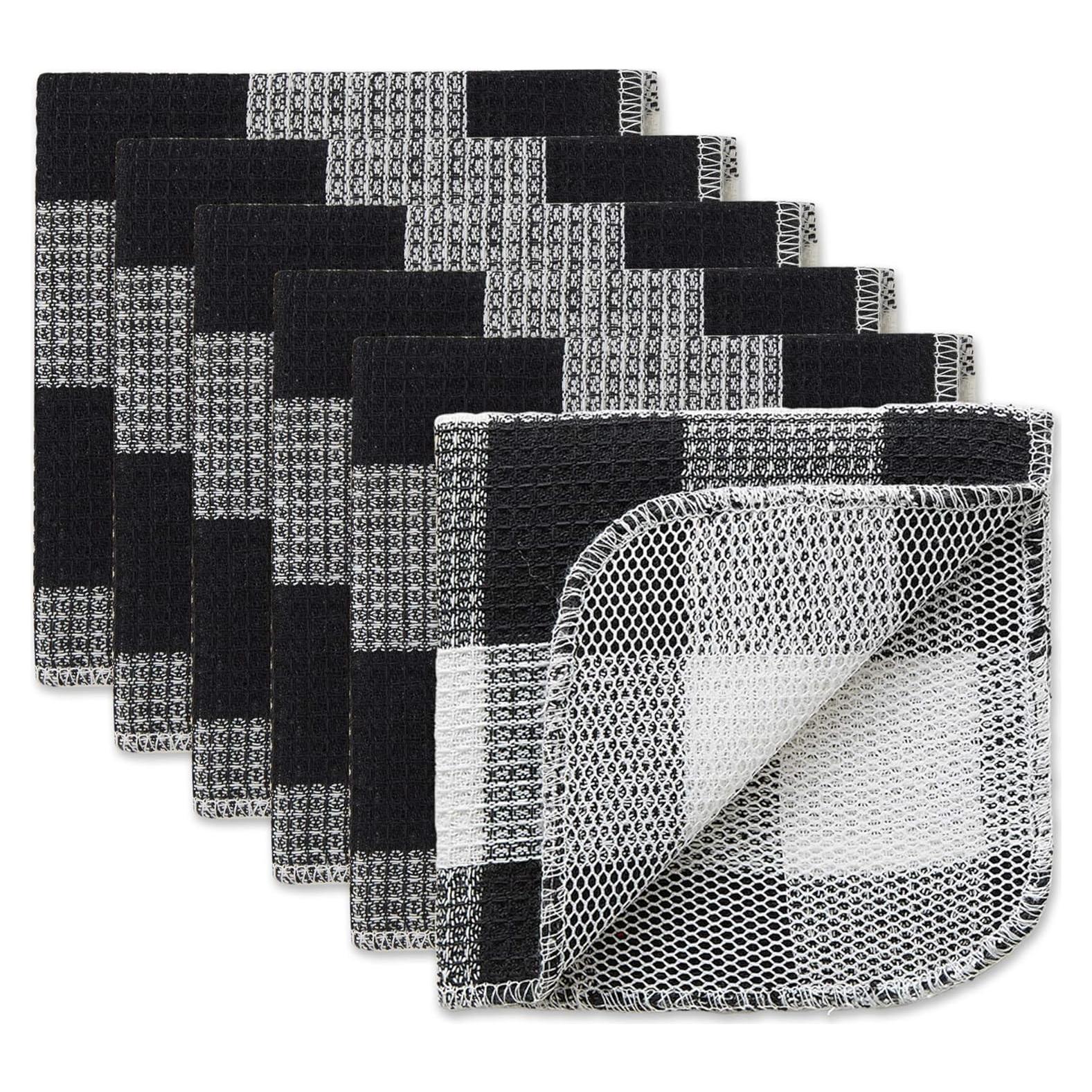 Juego de 6 paños de cocina DII Cuadro de búfalo 30x30 cm