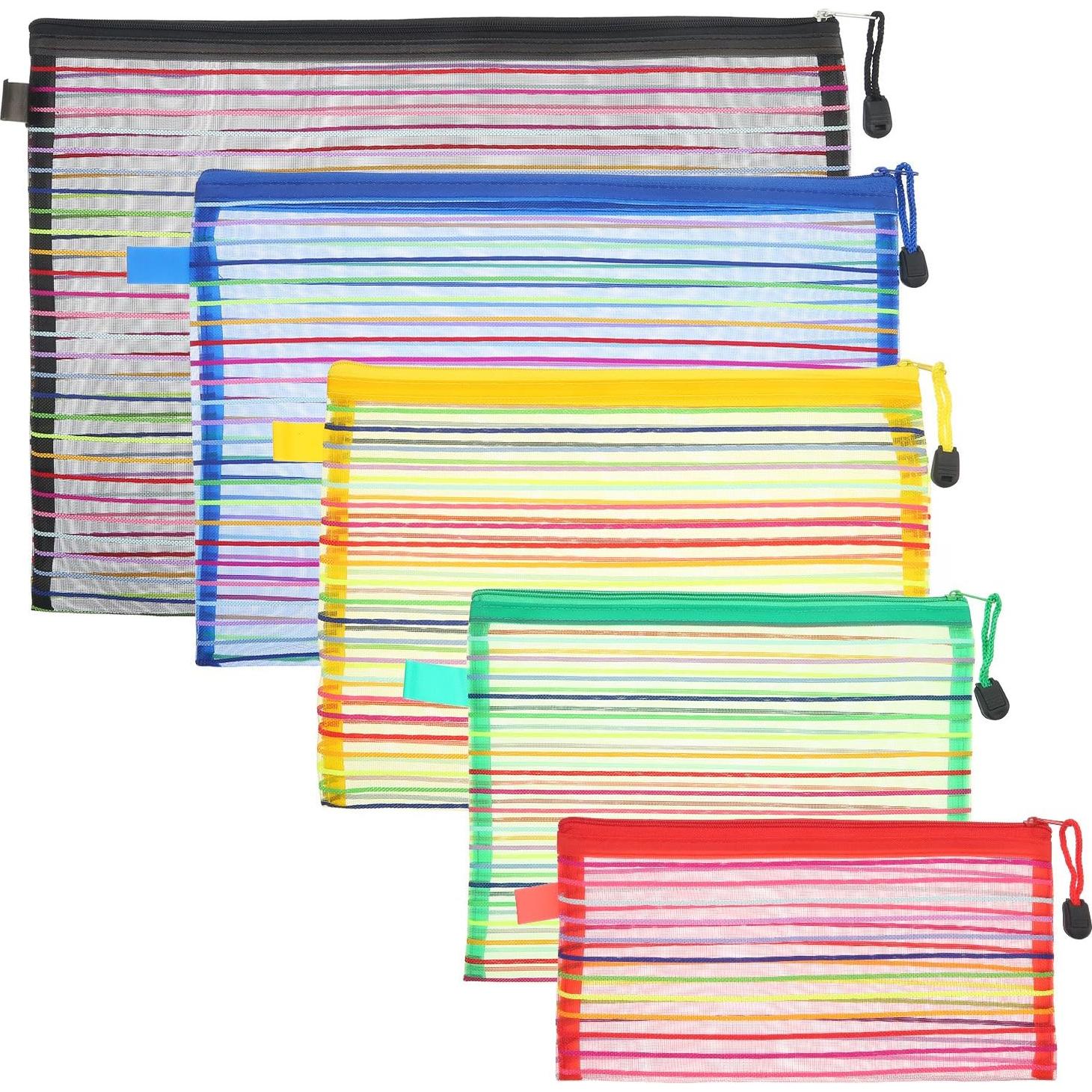 HESTYA 10 Bolsas de Malla con Cremallera 5 Colores y Tamaños