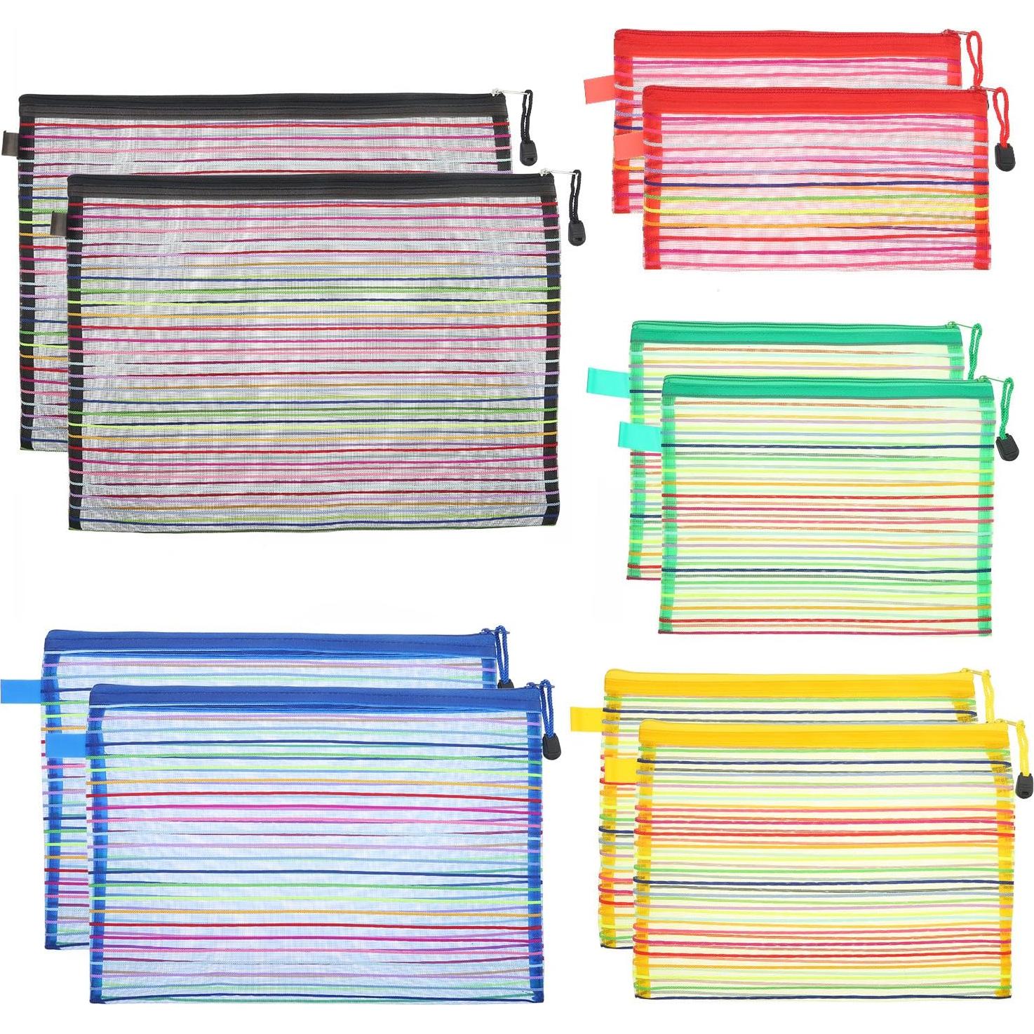 HESTYA 10 Bolsas de Malla con Cremallera 5 Colores y Tamaños