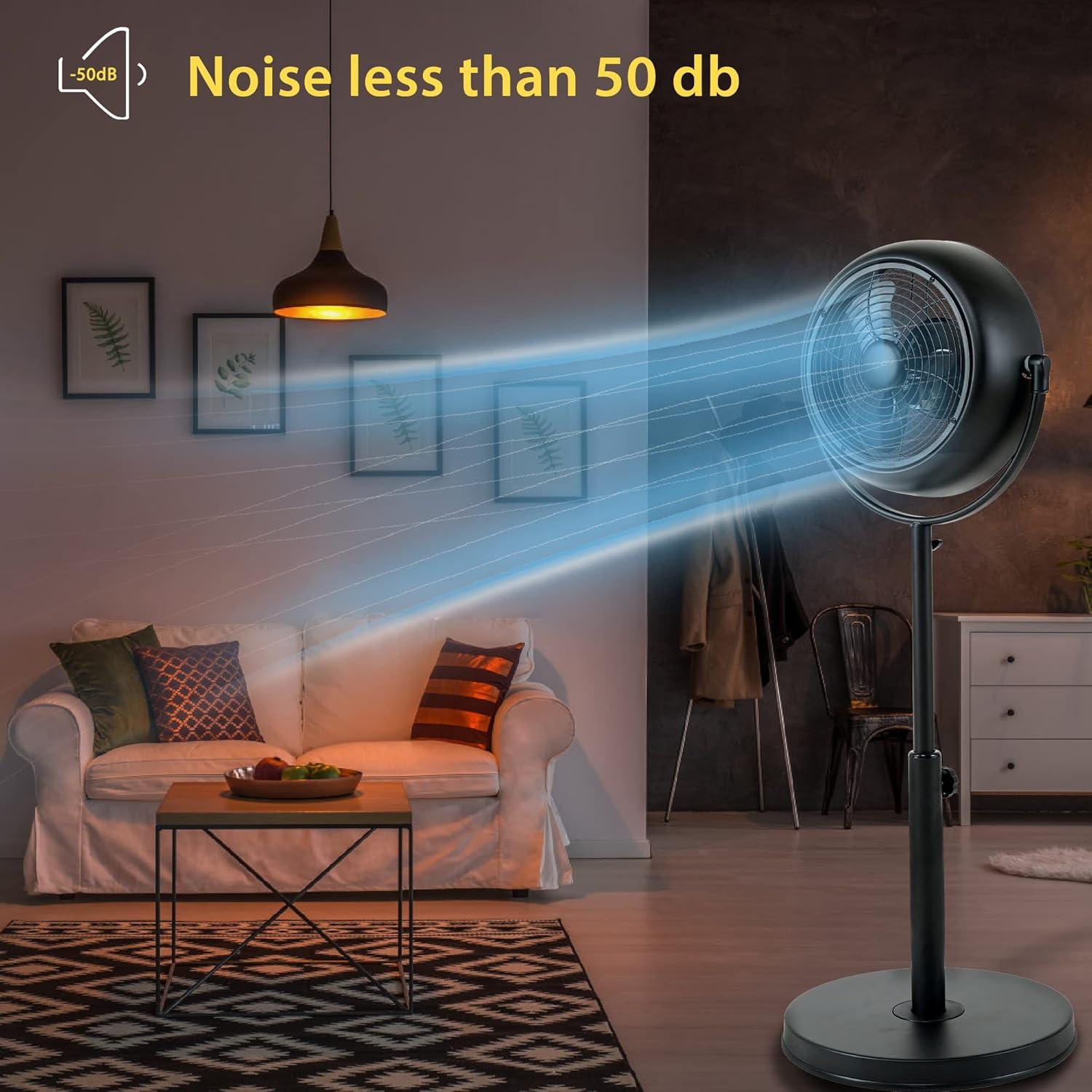 Ventilador de pedestal industrial Simple Deluxe 20W 8" negro