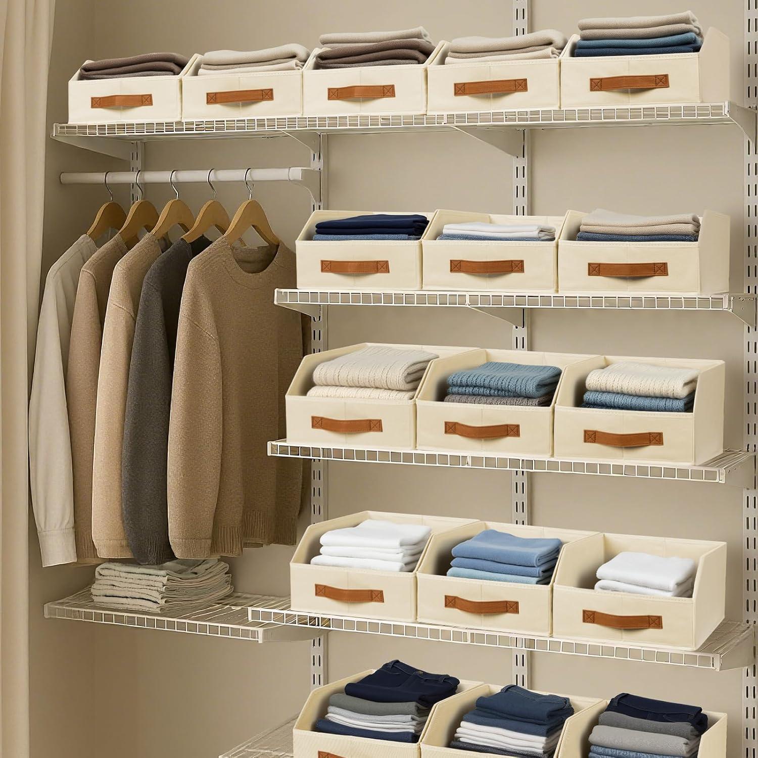 Cajas de Almacenamiento Plegables Homsorout Beige - 4 Unidades