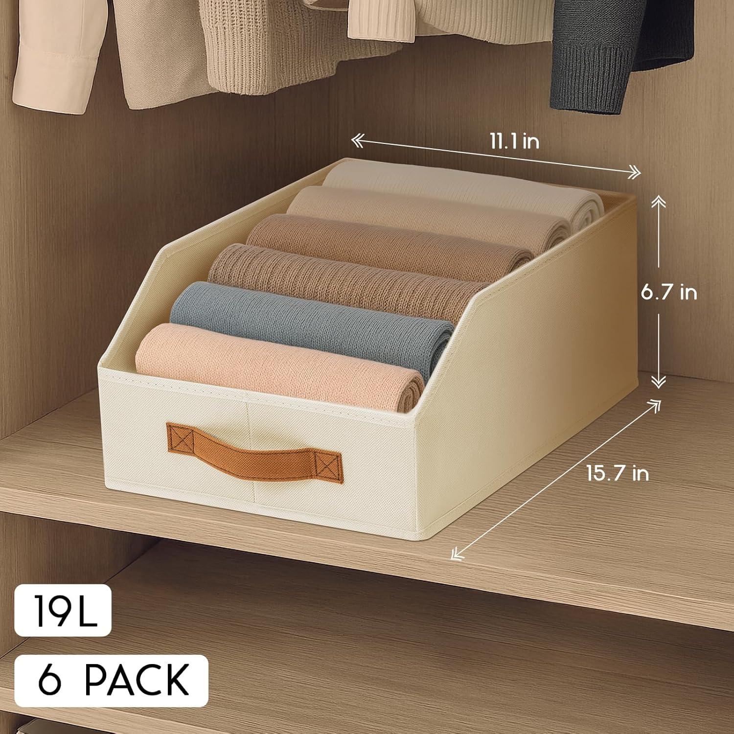 Cajas de Almacenamiento Plegables Homsorout Beige - 4 Unidades