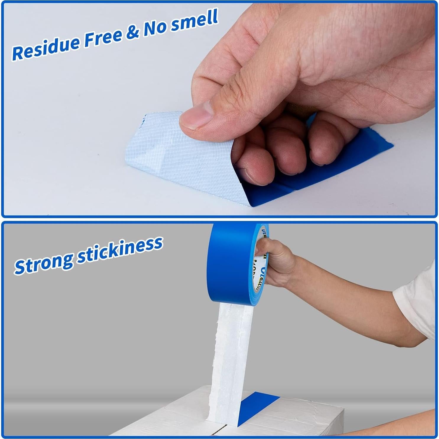 Cinta Adhesiva Azul Alta Resistencia Oleitodh 6 Rollos 5.08 cm x 164.59 m