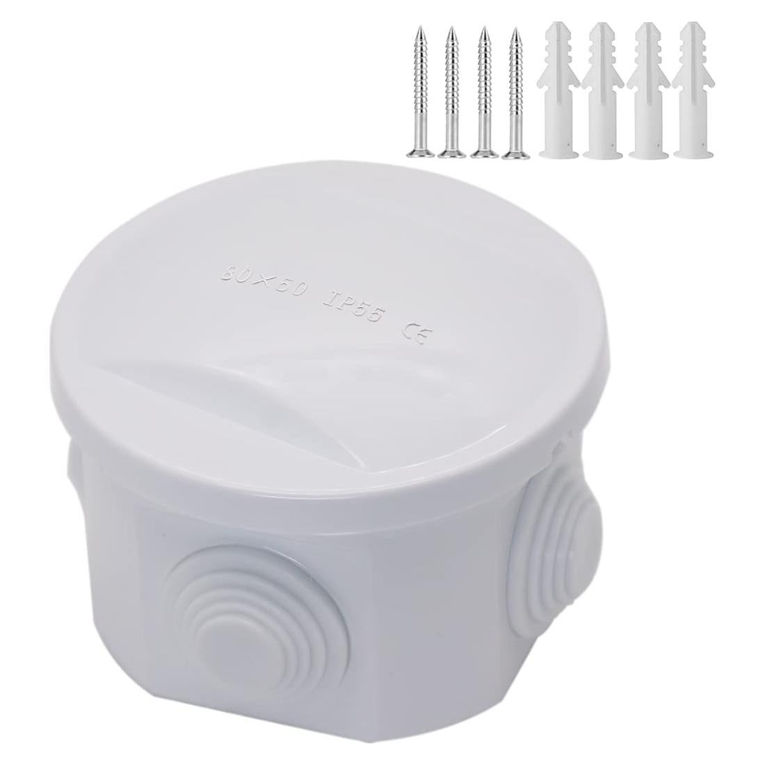 Caja de Conexiones Zulkit IP55 Plástico ABS 80x50mm Blanca