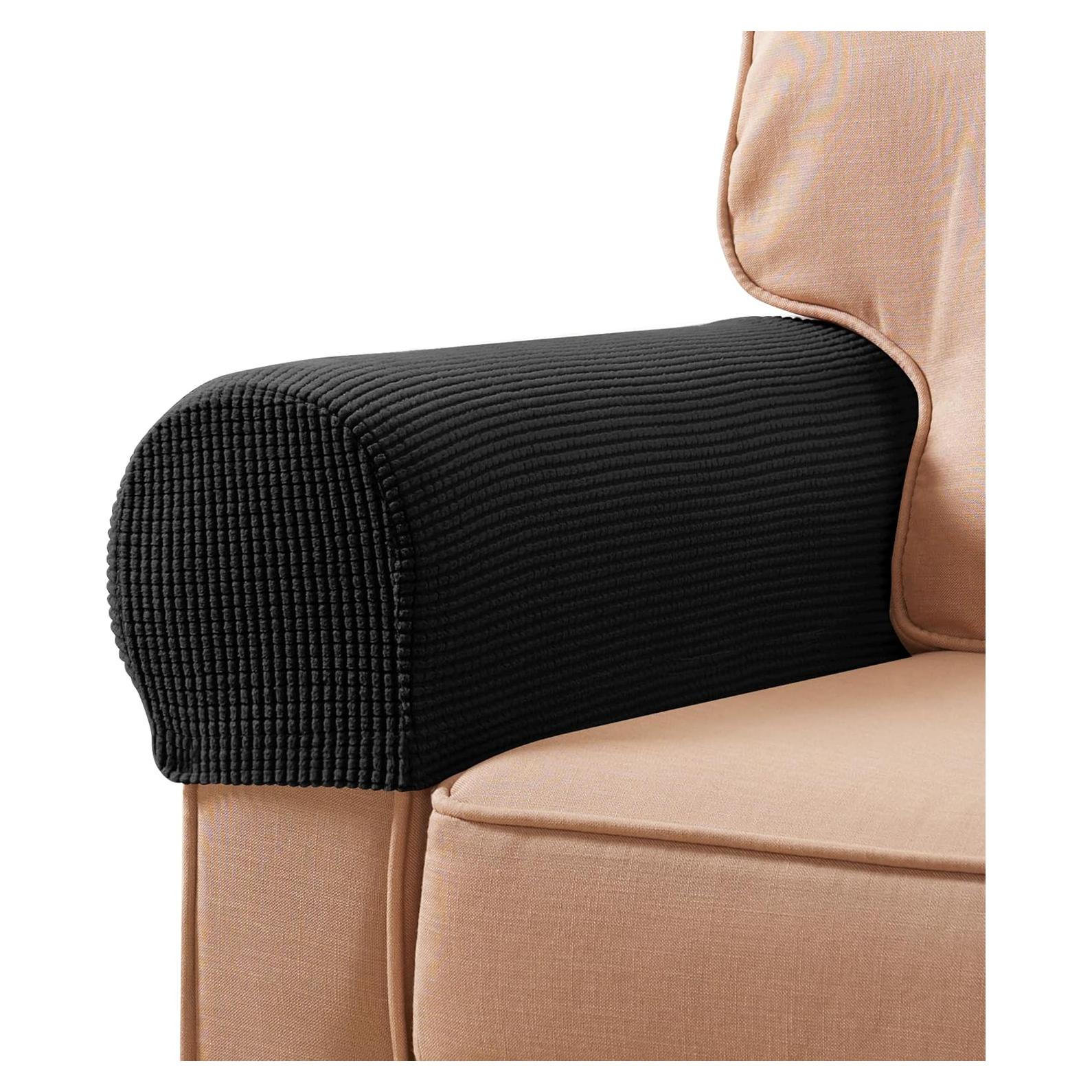 Fundas de Reposabrazos Estirables SUBRTEX 2pcs Negro Spandex