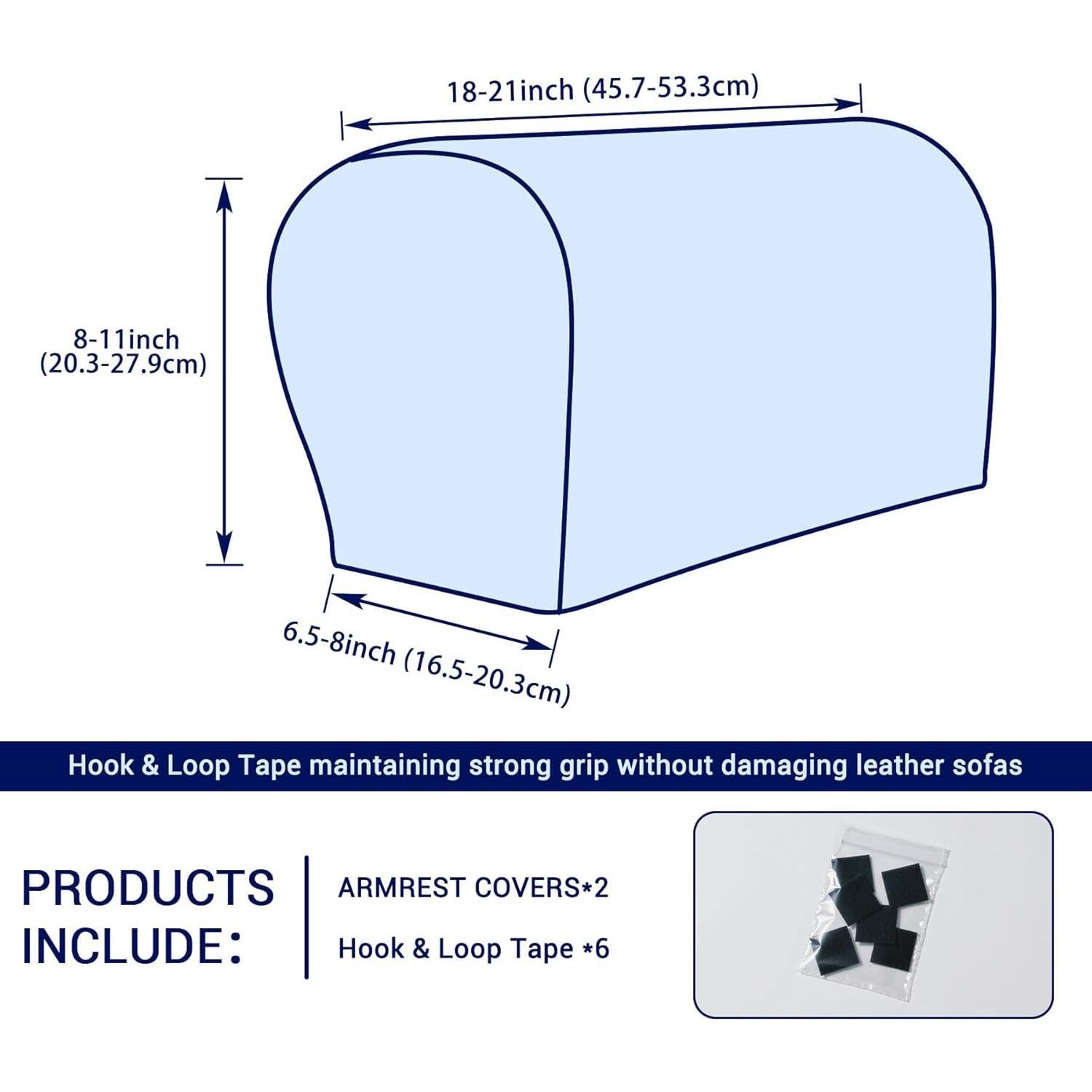 Fundas de Reposabrazos Estirables SUBRTEX 2pcs Negro Spandex