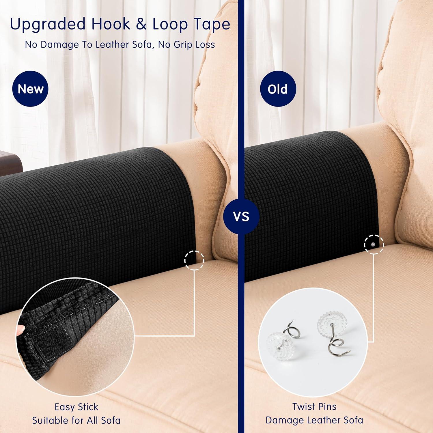 Fundas de Reposabrazos Estirables SUBRTEX 2pcs Negro Spandex