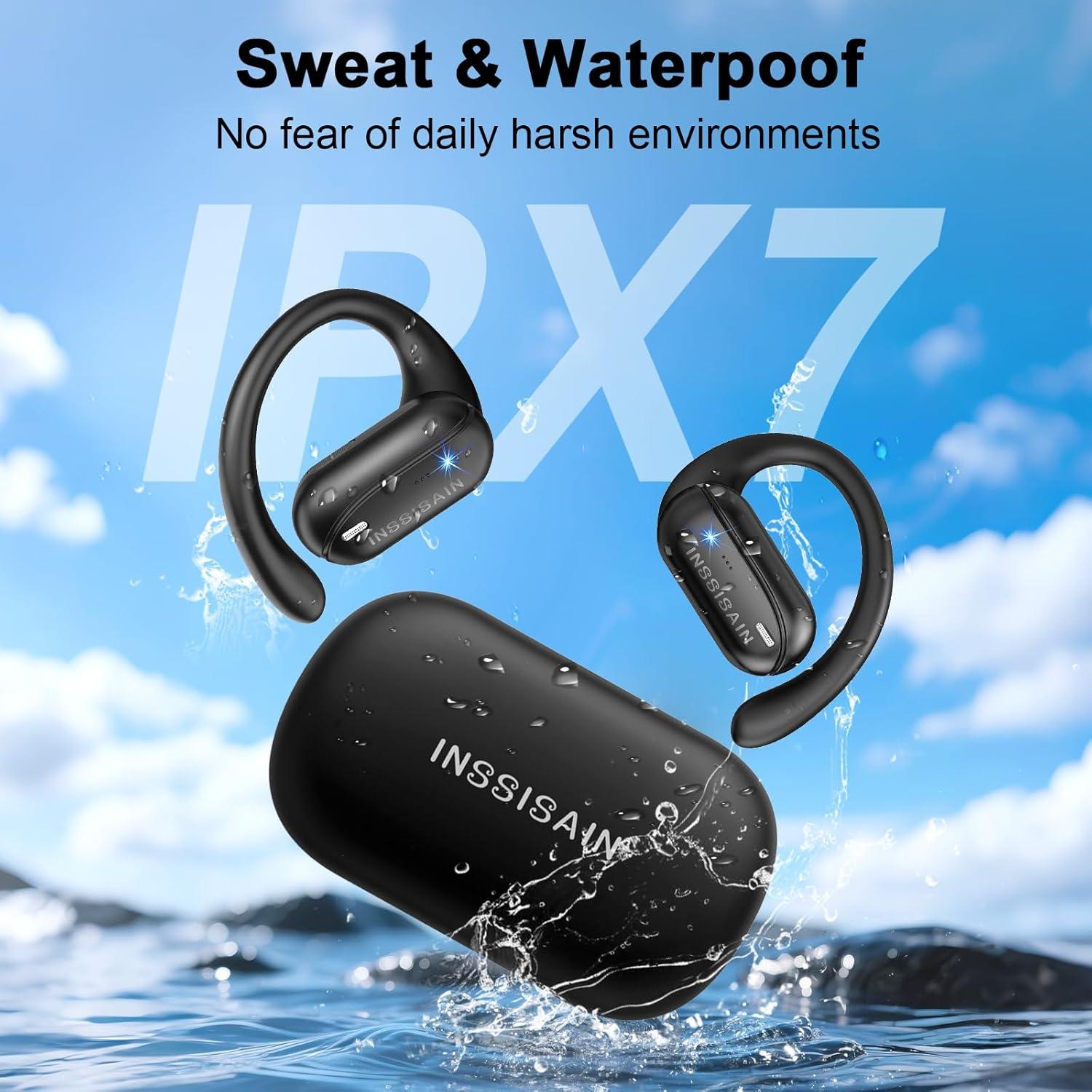 AI Translation Earbuds Real Time 164 Languages & Accents, Audifonos Traductores Inglés Español, IPX7 Waterproof & 10-Min Fast Charge, Bluetooth 5.4 Open-Ear Translator Earbuds for iOS/Android