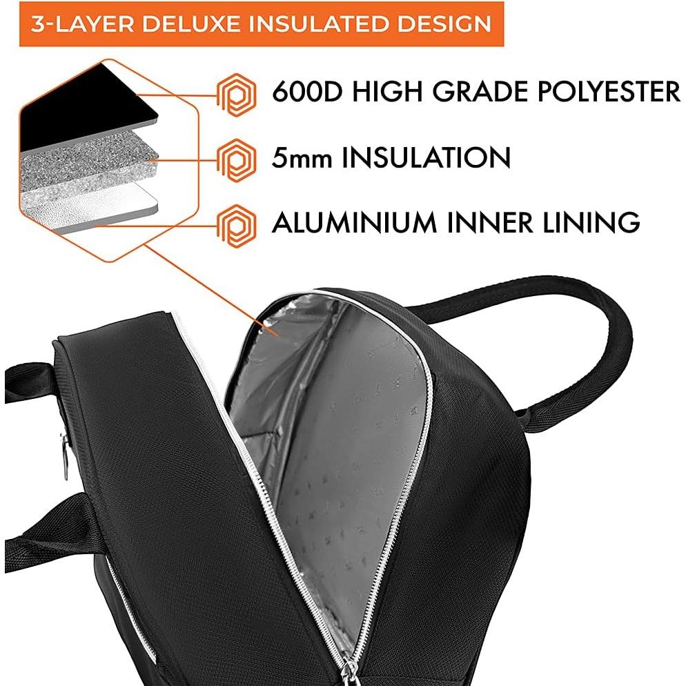 Caja de Almuerzo Aislada OPUX Negra 28x18x23 cm para Mujeres