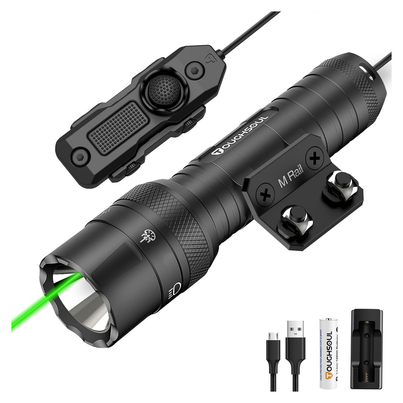 Linterna Táctica TOUGHSOUL 7019C 1250 Lúmenes LED y Láser