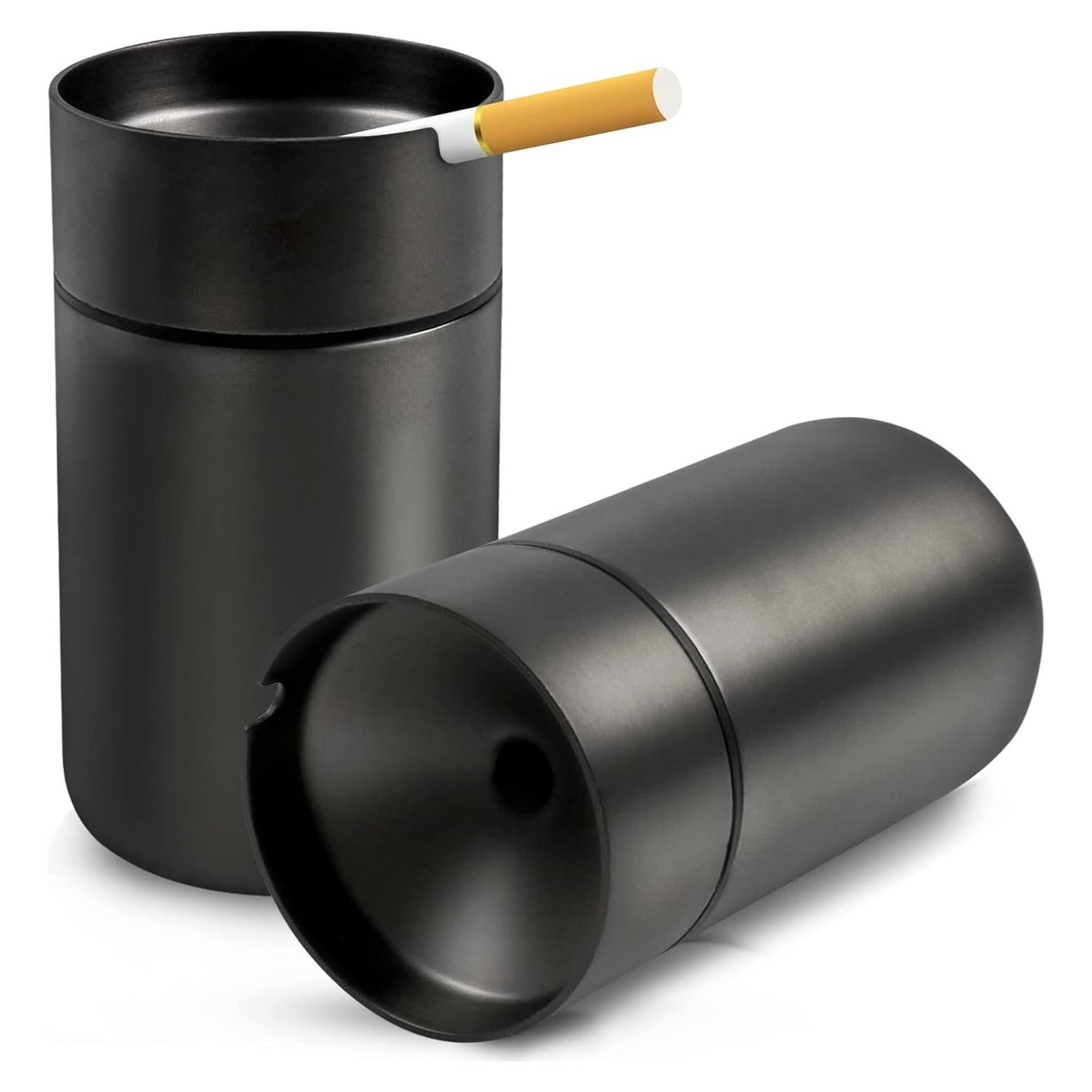 Cenicero de Acero Inoxidable JOCHA a Prueba de Olores 2 PACK