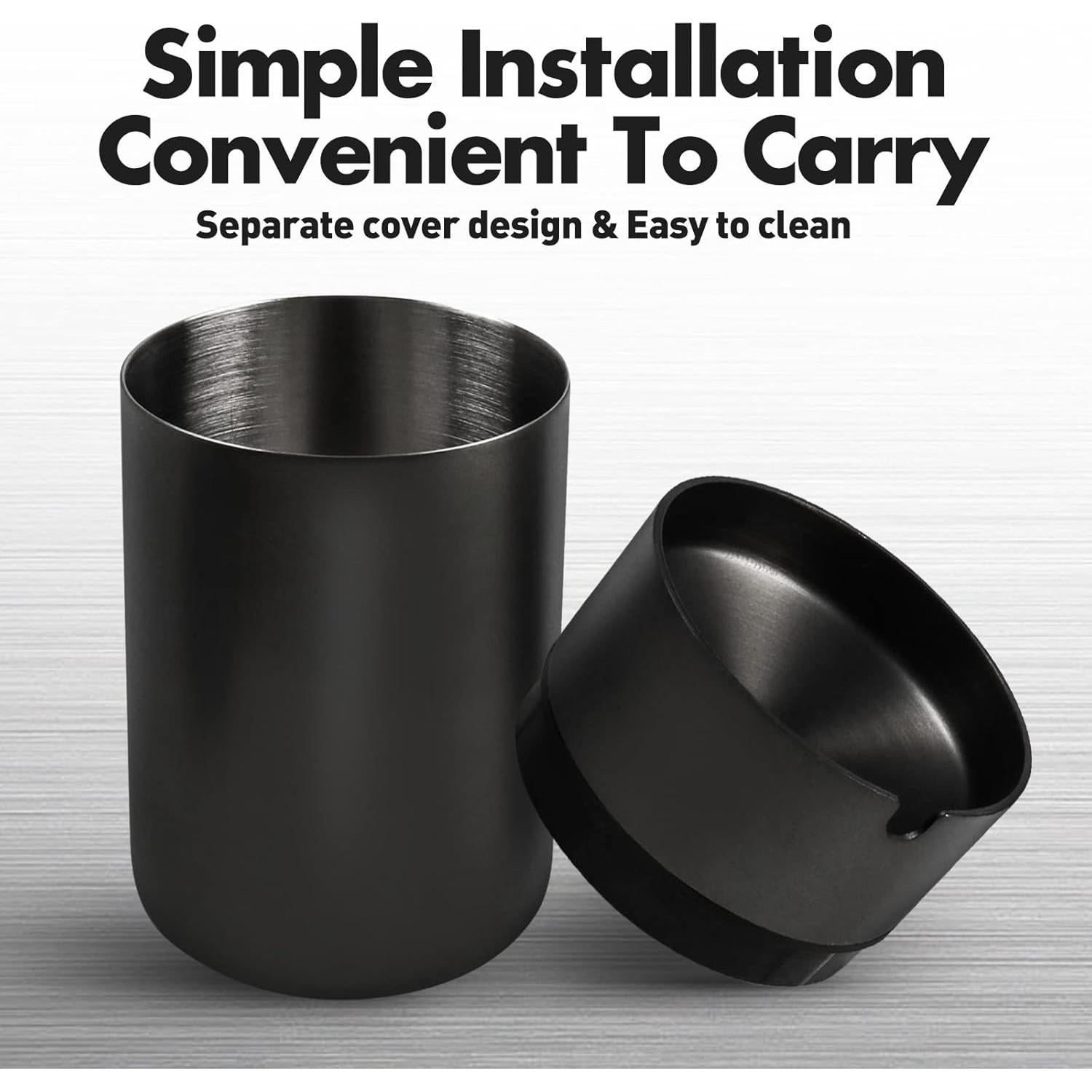 Cenicero de Acero Inoxidable JOCHA a Prueba de Olores 2 PACK