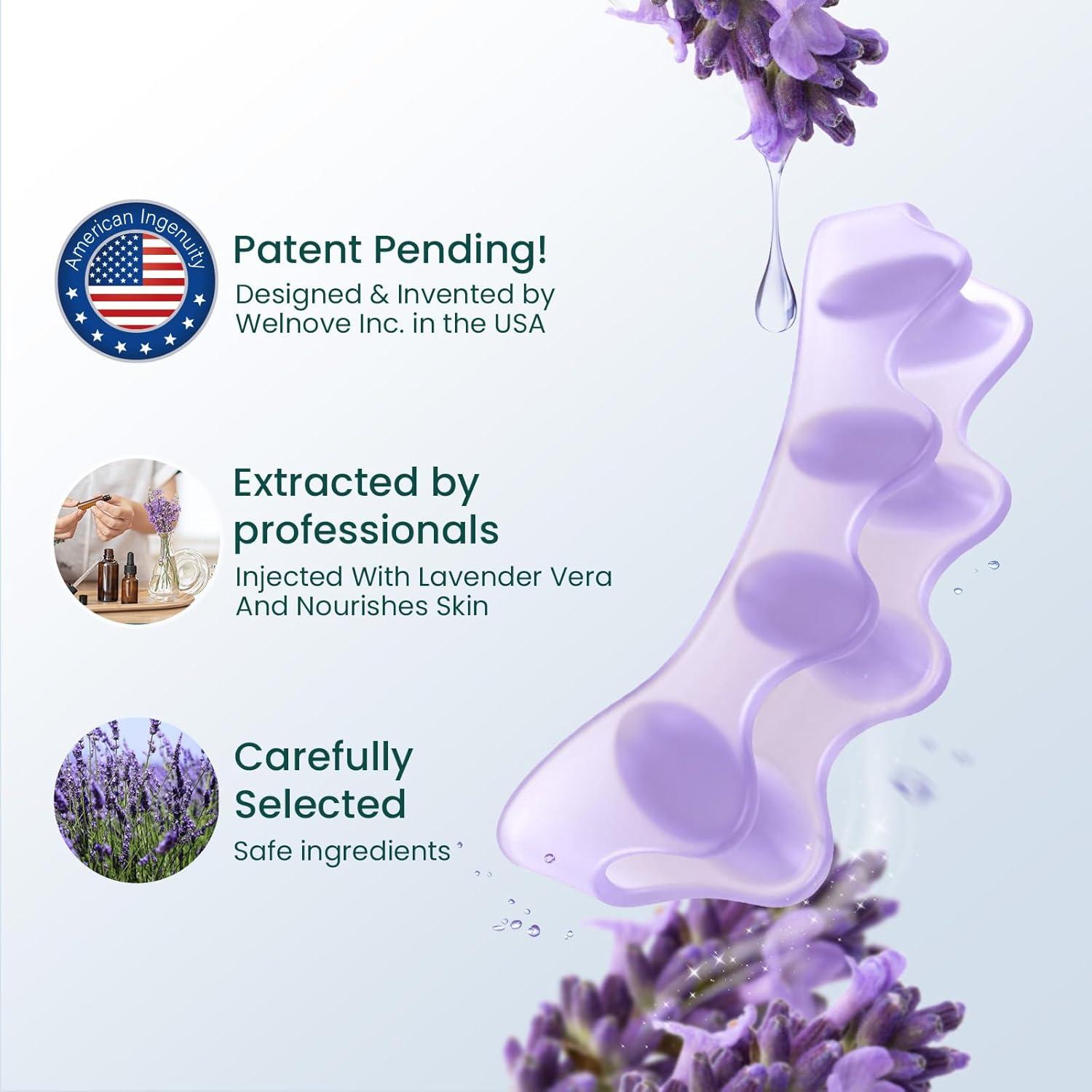 Separadores de Dedos Welnove con Extracto de Lavanda - 4 Piezas