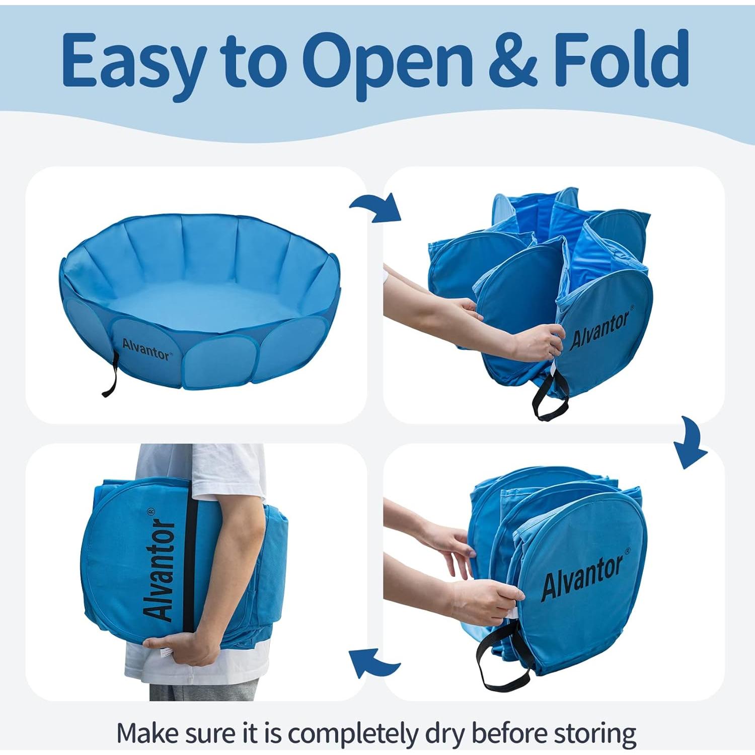 Piscina para Perros Alvantor 106.68cm x 30.48cm Plegable