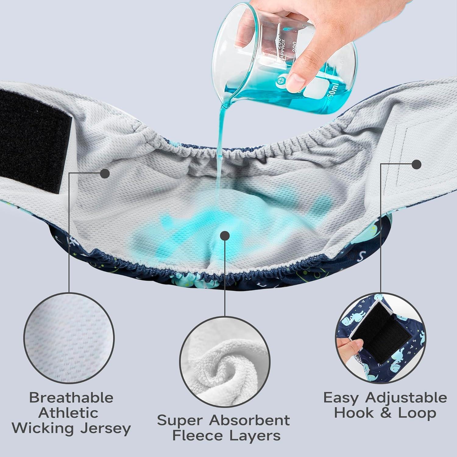 Paquete de 5 Pañales Reutilizables para Perros Machos Tuiskusa