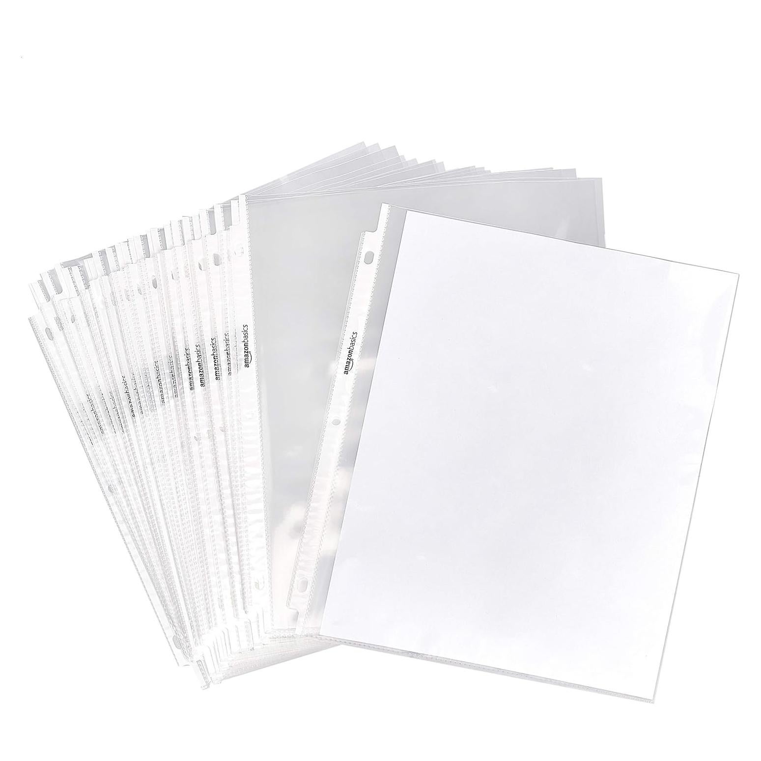 Protecciones de hojas Amazon Basics 100-paquete 21.6x27.9 cm