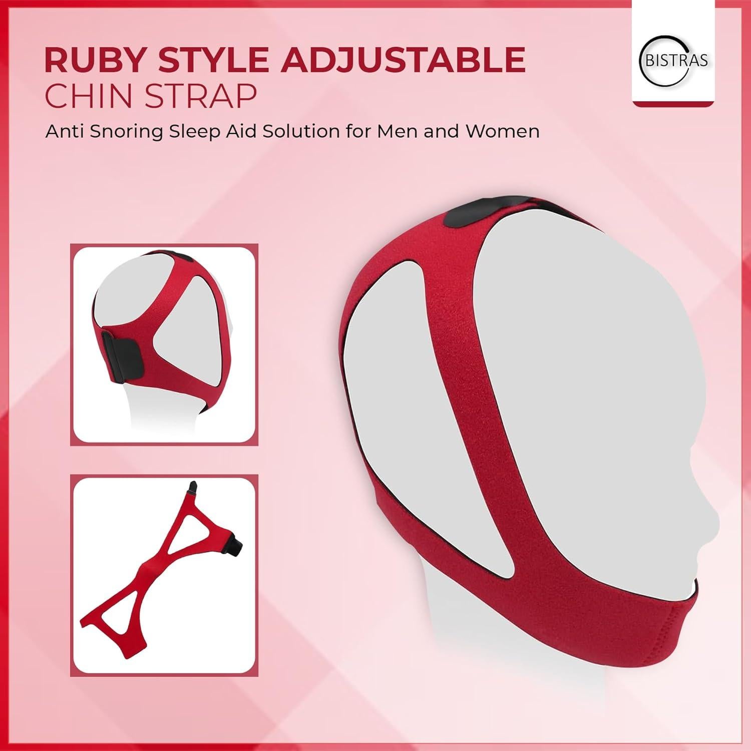 Correa para Barbilla Bistras Ruby Ajustable Anti Ronquido Grande
