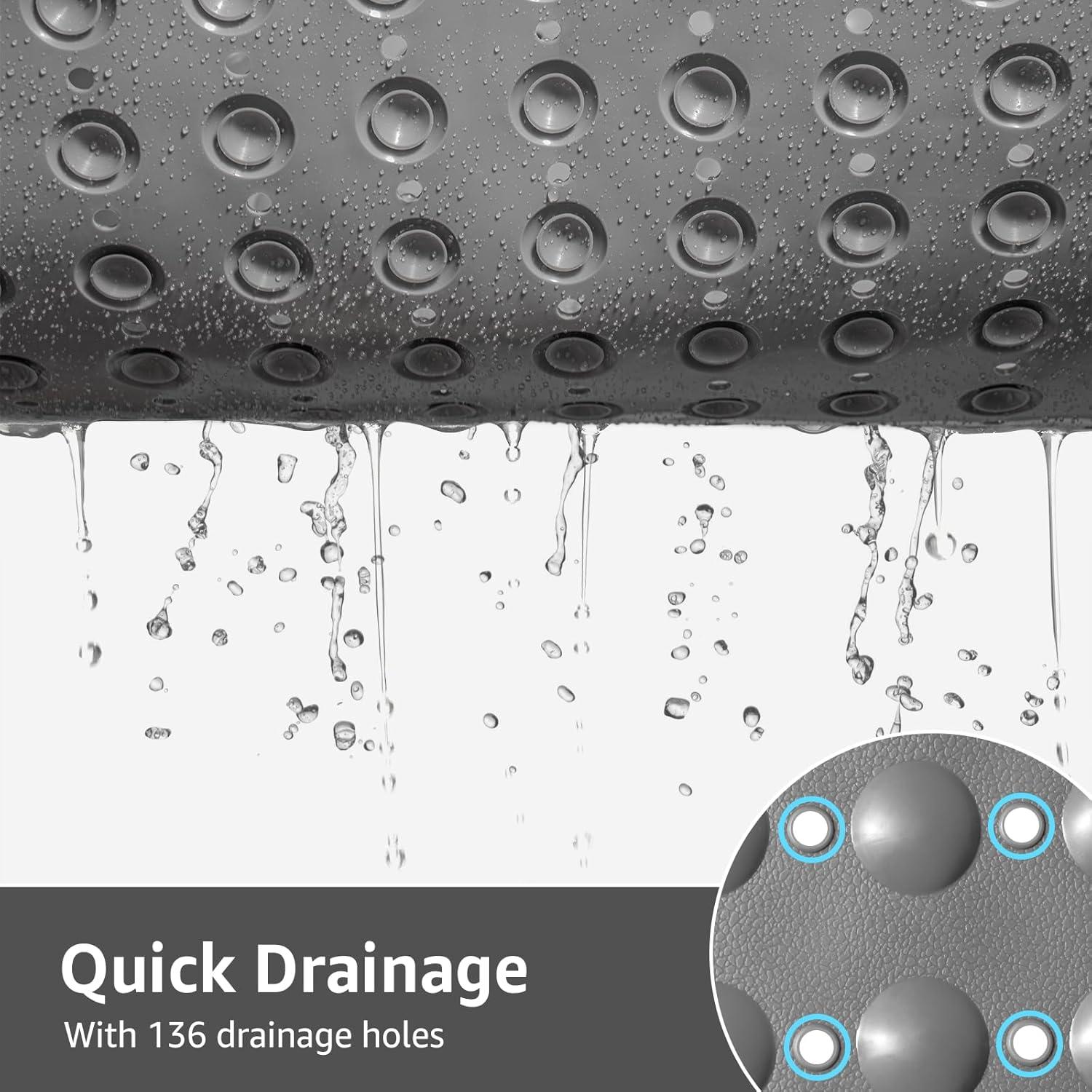 Alfombrilla de Ducha Antideslizante Yolife 65 cm Redonda Gris