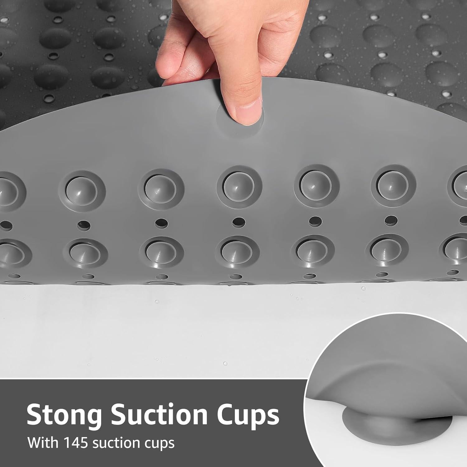 Alfombrilla de Ducha Antideslizante Yolife 65 cm Redonda Gris