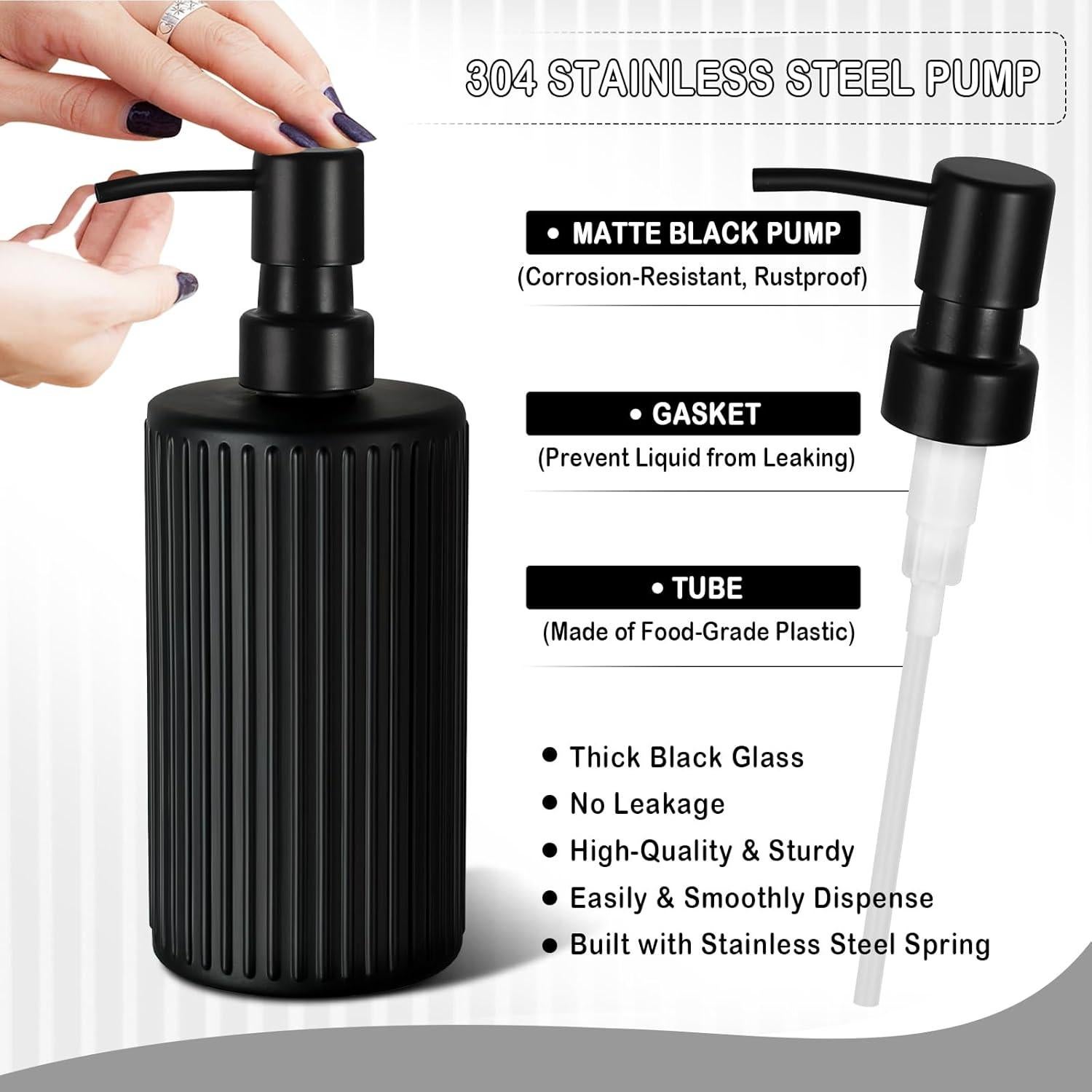Juego de Accesorios de Baño KASUNTING Negro Mate 4 Piezas