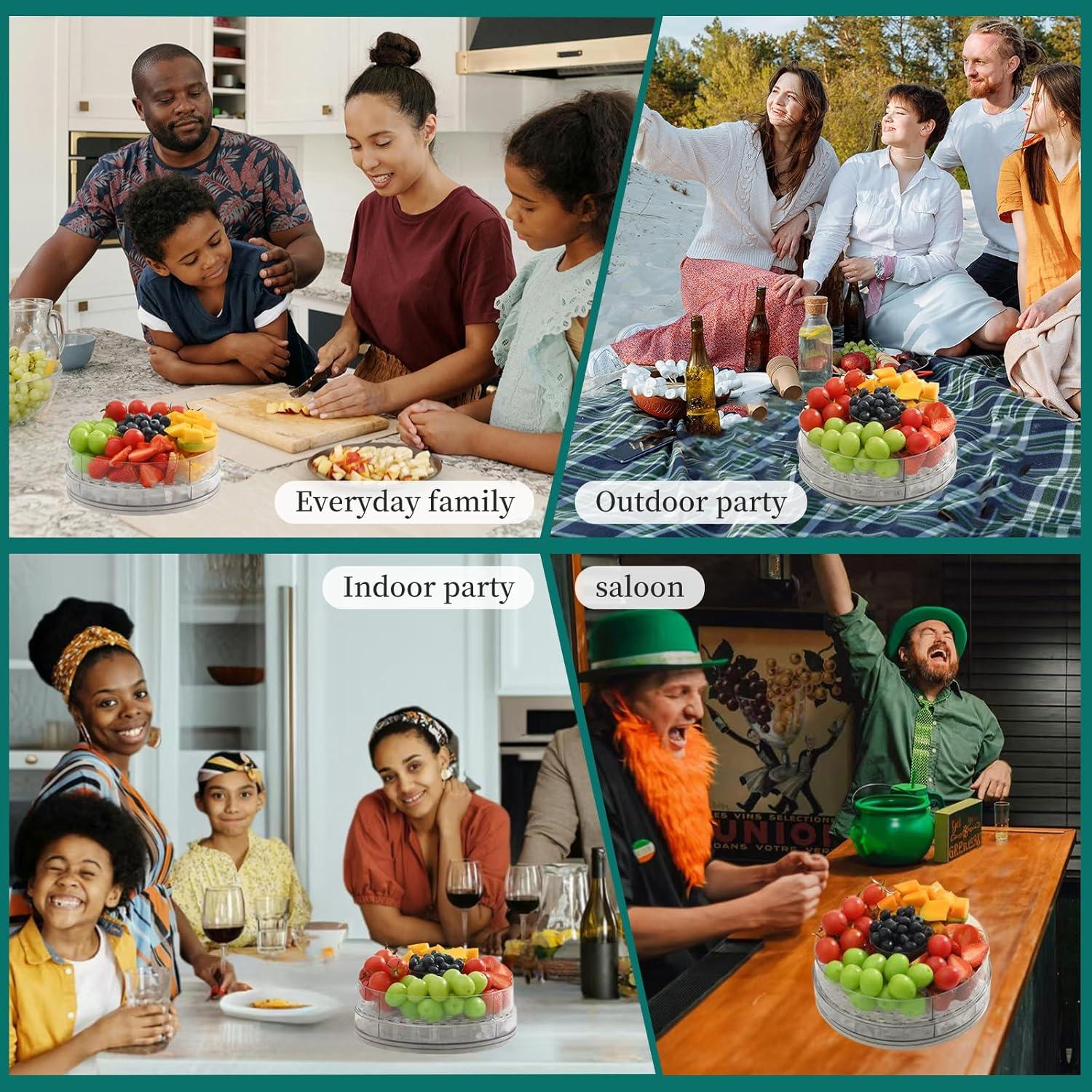 Caddy de Condimentos Fríos Meilinge con 4 Contenedores y Tapa