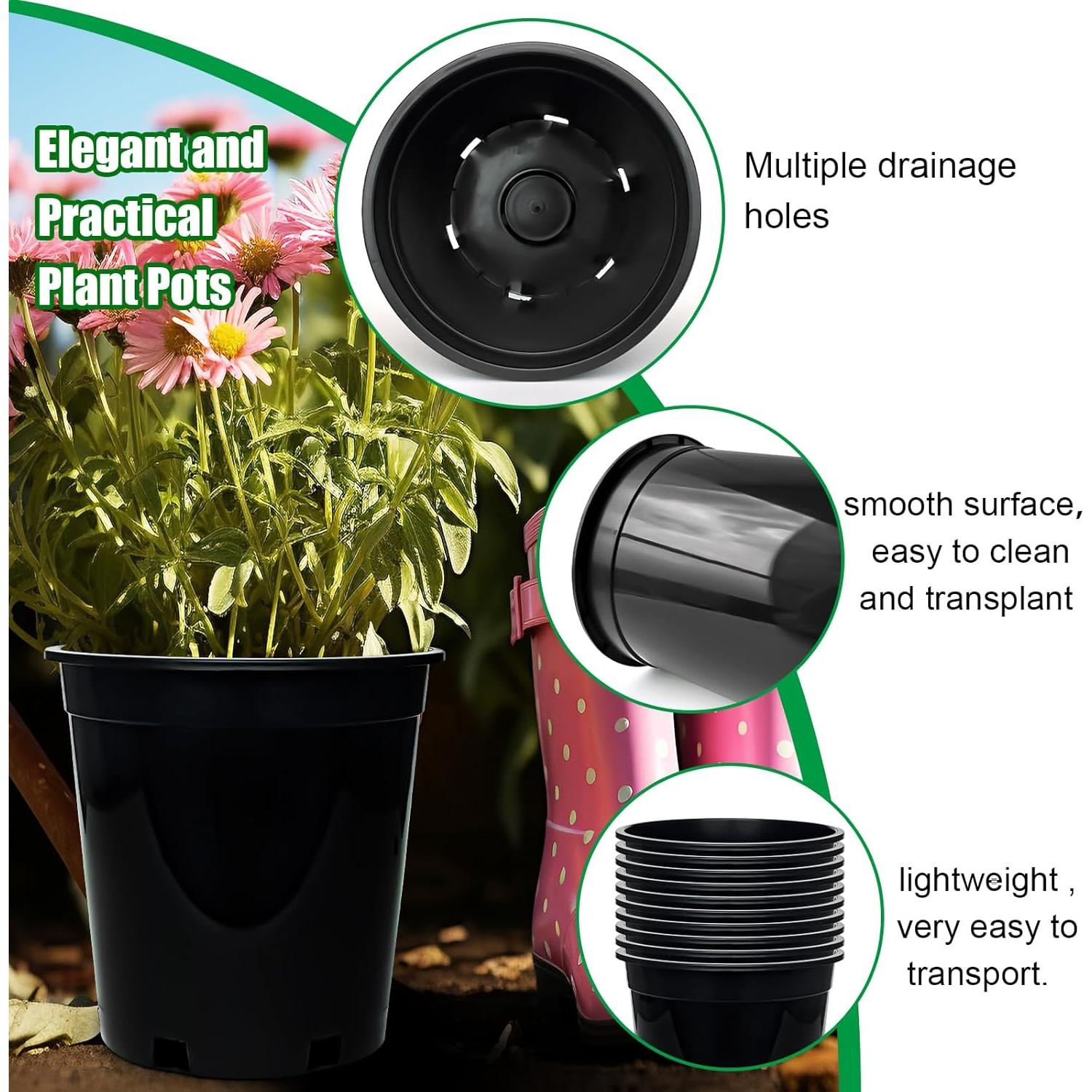 Macetas de Plástico RooTrimmer 7.5" 1.5 Galones Paquete 15