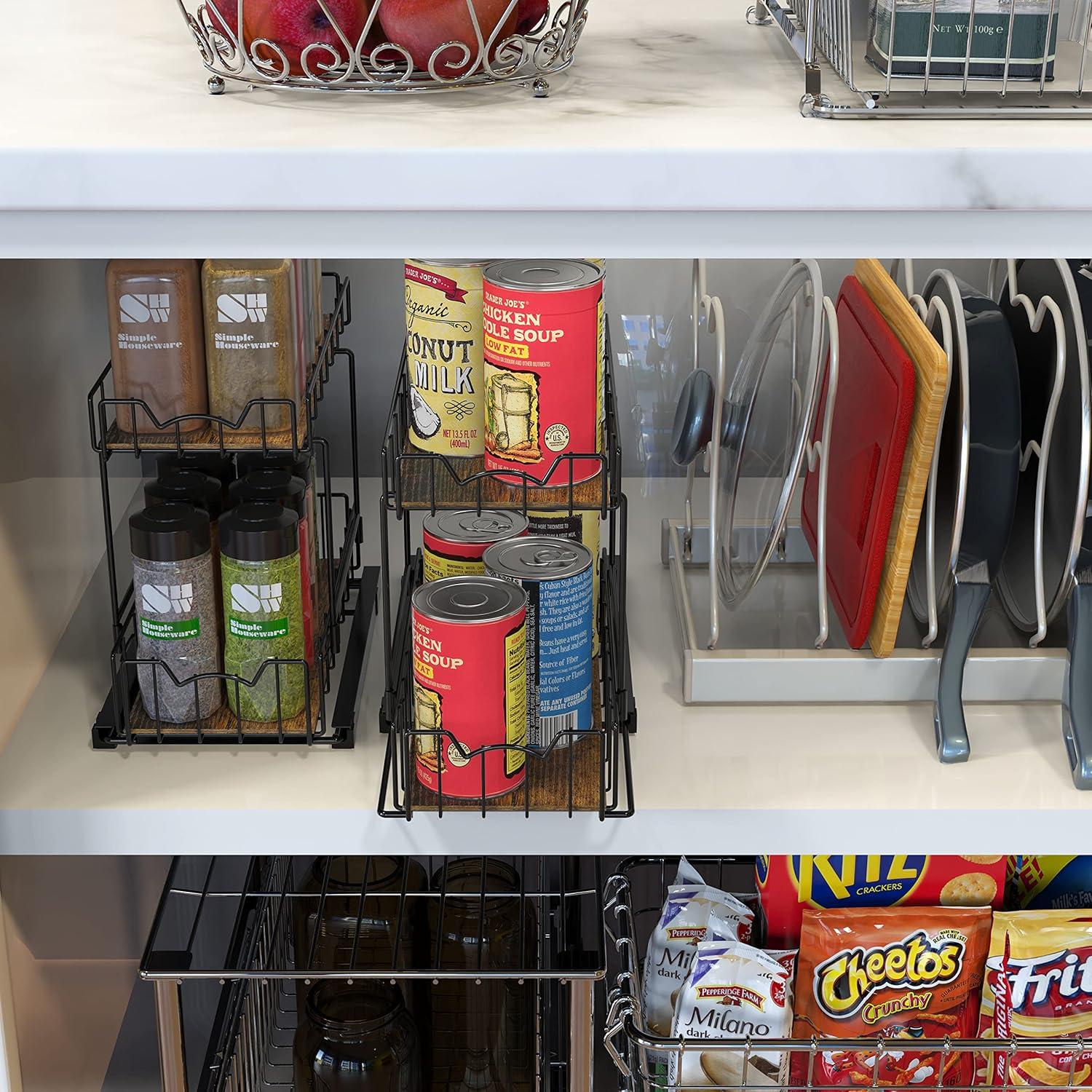 Organizador de Cajón Deslizante Simple Houseware 2 Niveles Negro