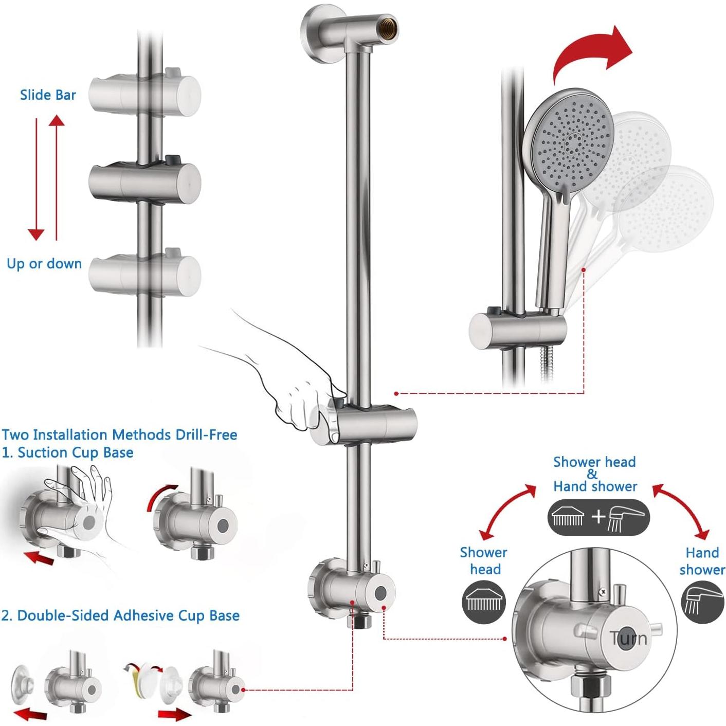 Cabezal de Ducha de Lluvia 10" UCLIMAA Acero Inoxidable Niquelado