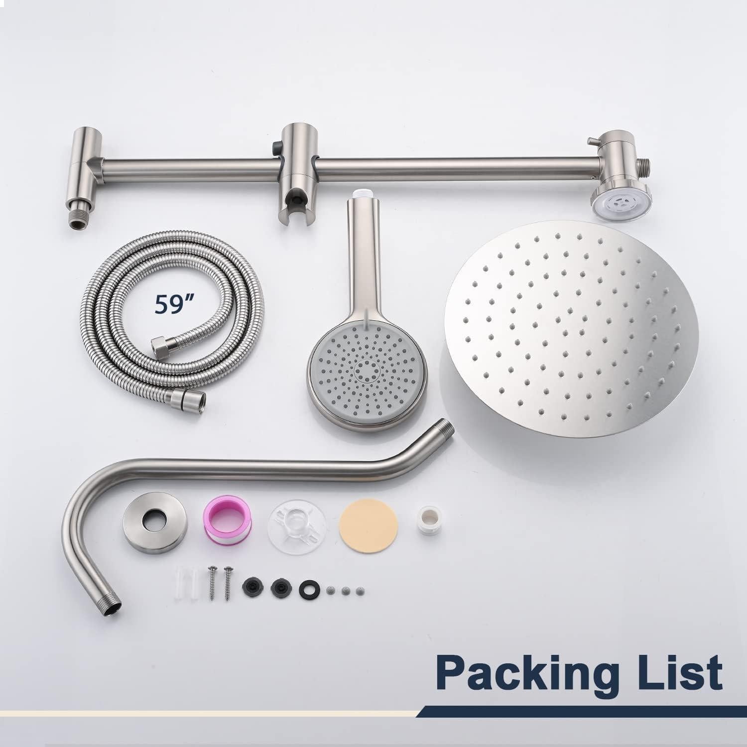 Cabezal de Ducha de Lluvia 10" UCLIMAA Acero Inoxidable Niquelado