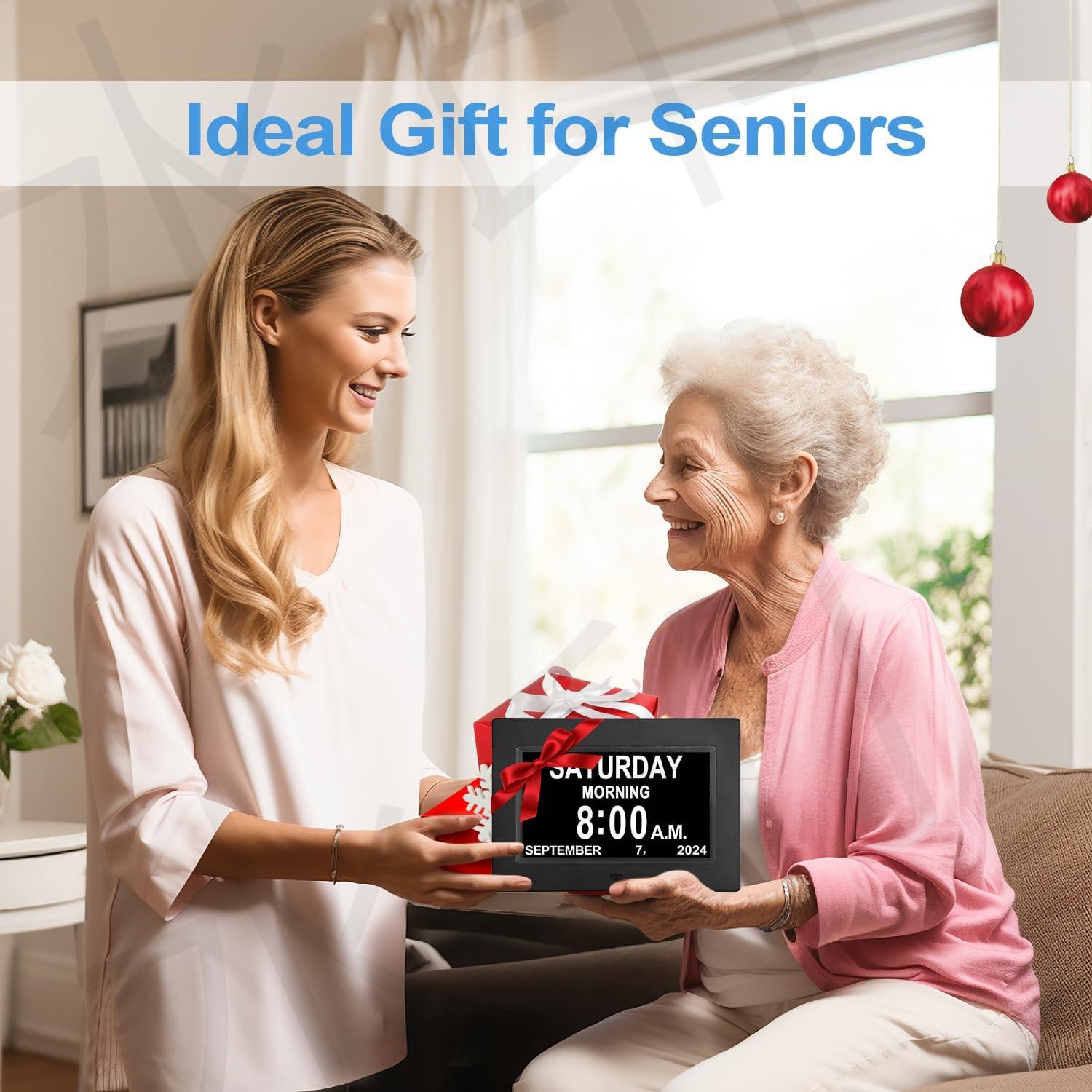 Reloj Digital JALL 7" con Alarmas para Ancianos y Demencia