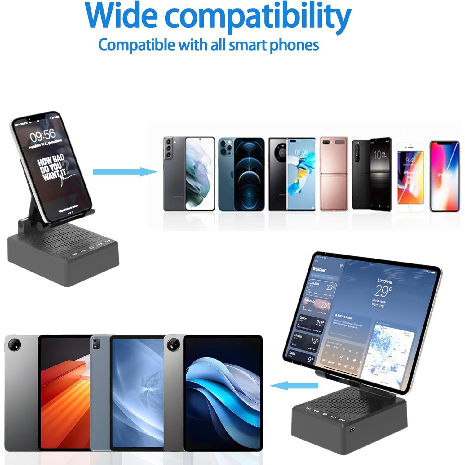 Altavoz Bluetooth Inalámbrico Mahensy con Soporte Plegable