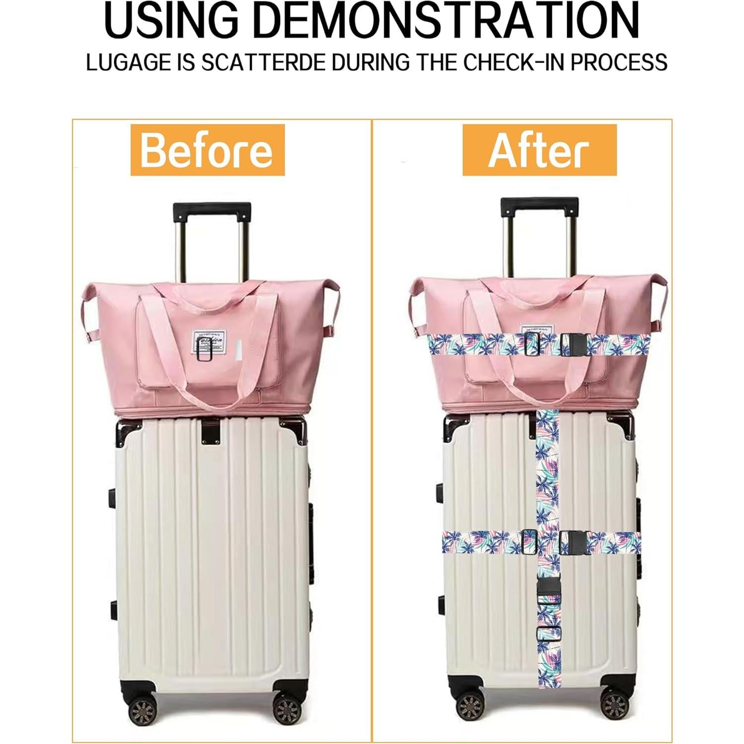 Correa de Equipaje Ajustable ASJHFDIR Hoja Boho Linda