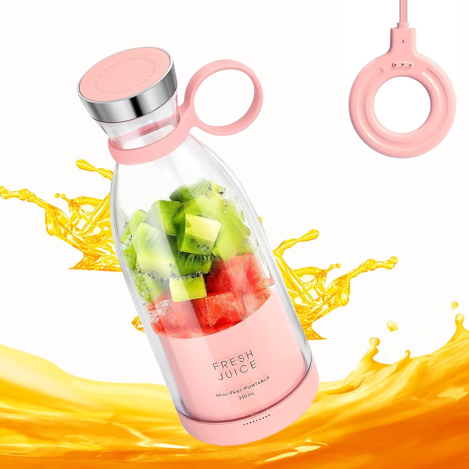 Mezclador Portátil Bebesiri 350ml USB Acero Inoxidable Rosa