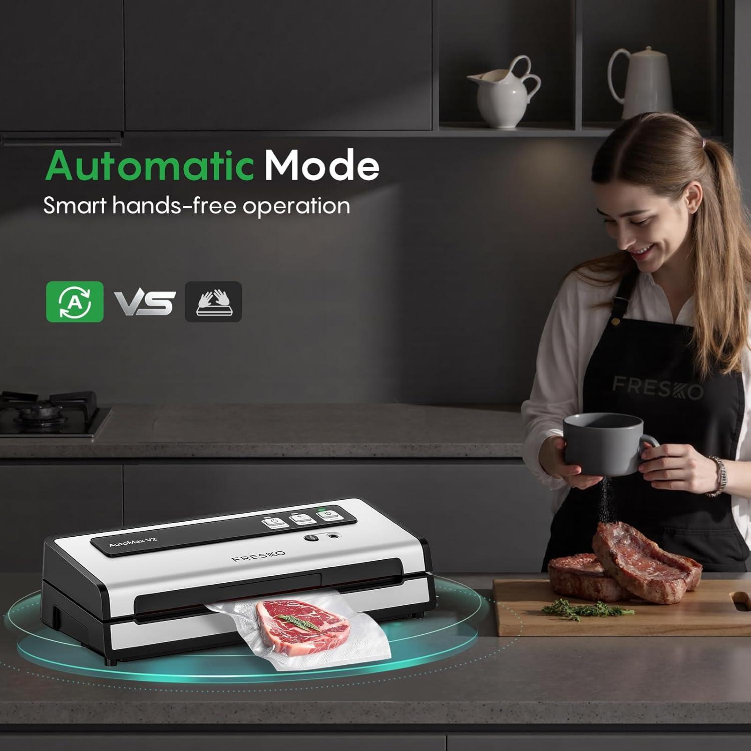 Selladora al Vacío Automática FRESKO V2 140W con 10 Bolsas