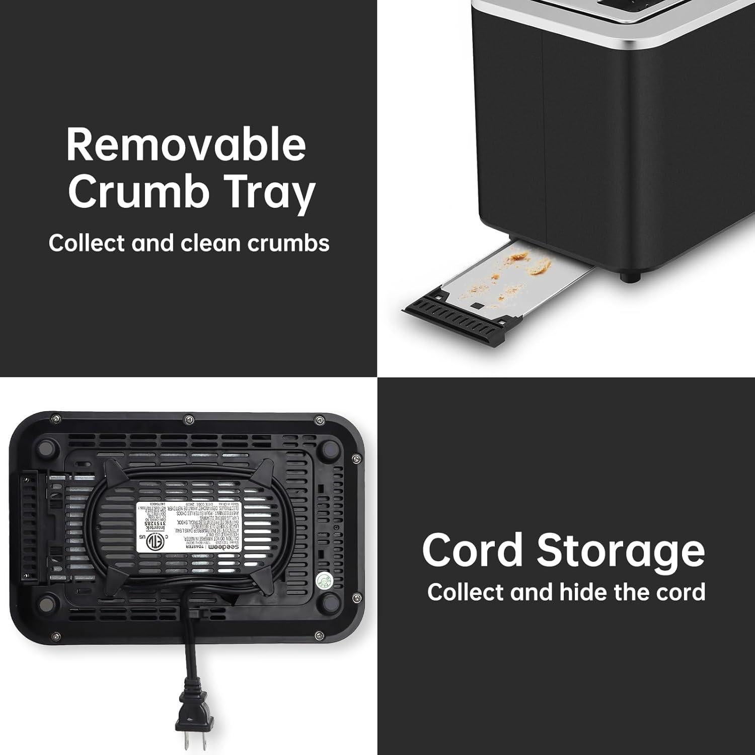 Tostadora SEEDEEM 2 Rebanadas Acero Inoxidable 900W Táctil