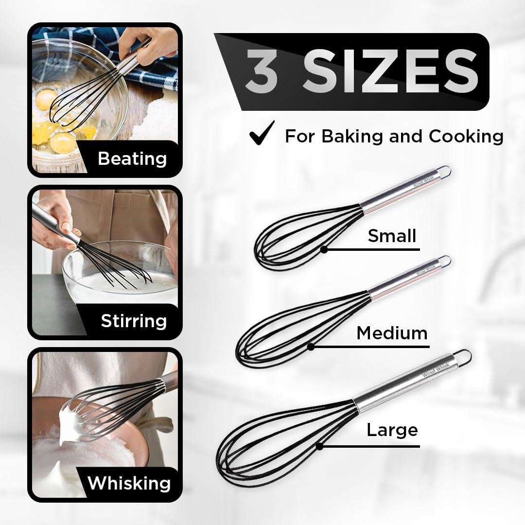 Juego de Batidores de Silicona Wired Whisk - 3 Piezas Mini