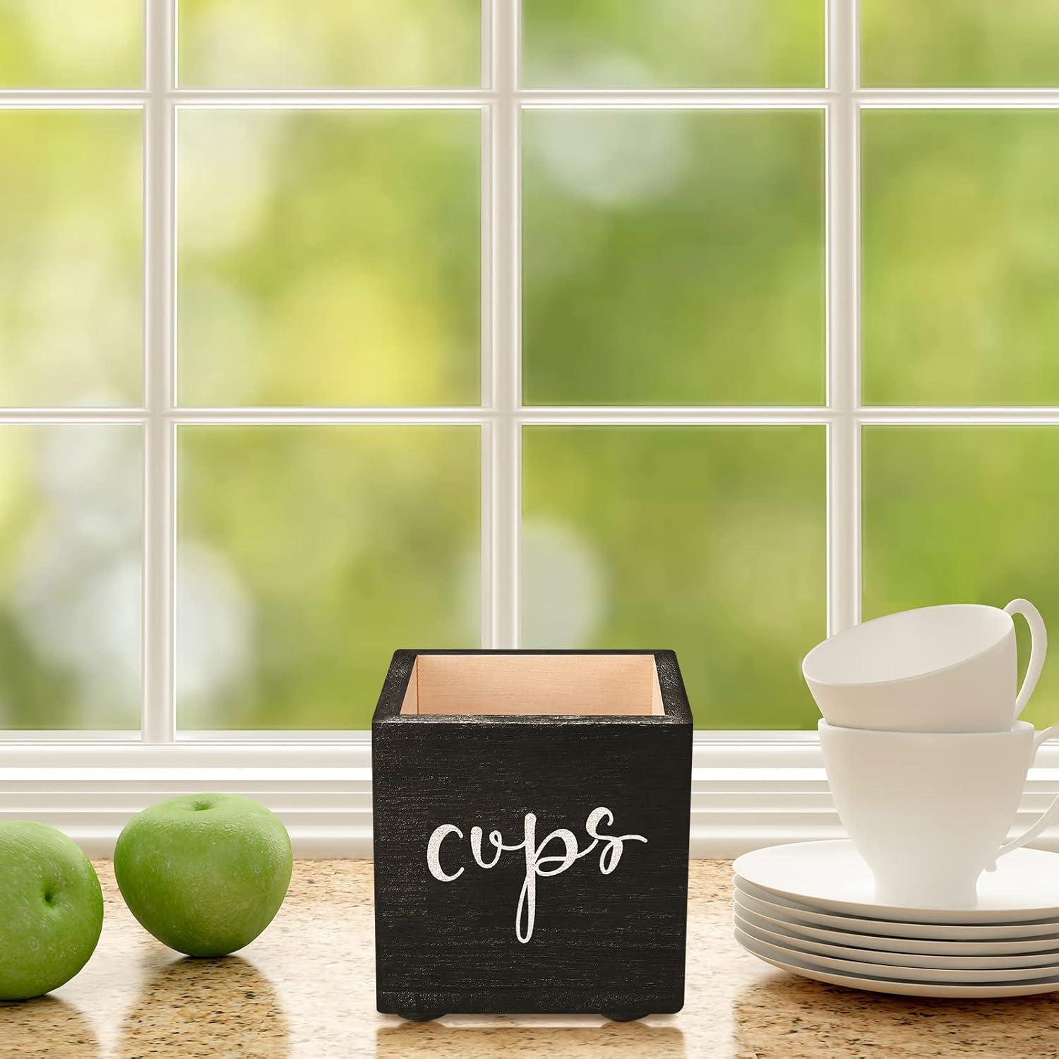 Dispensador de Tazas de Madera Yookeer - 2 Piezas 9.3 cm