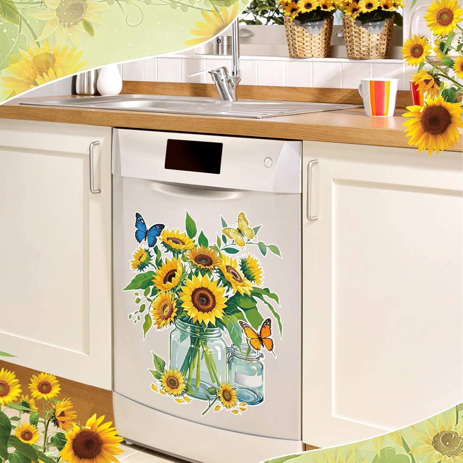 6 Imanes Decorativos de Girasol Yomaiha para Lavavajillas