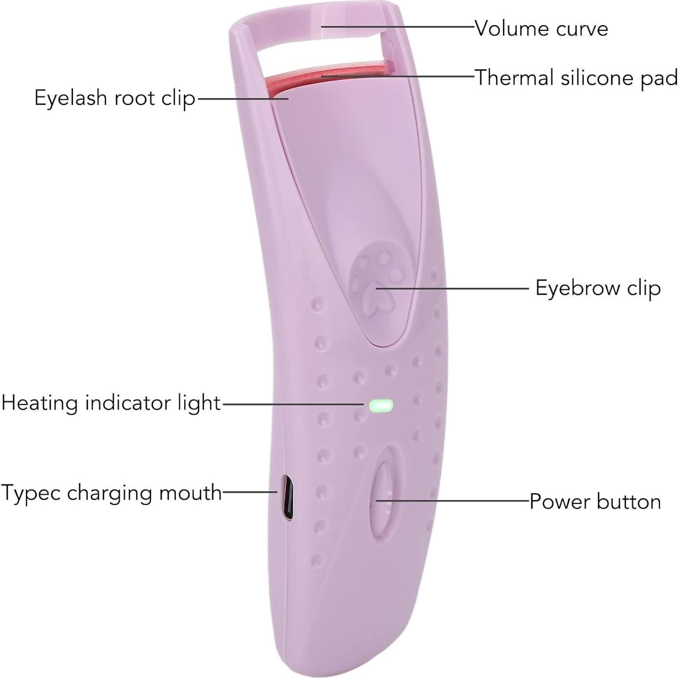 Rizador de Pestañas Eléctrico FILFEEL Morado USB 50°C