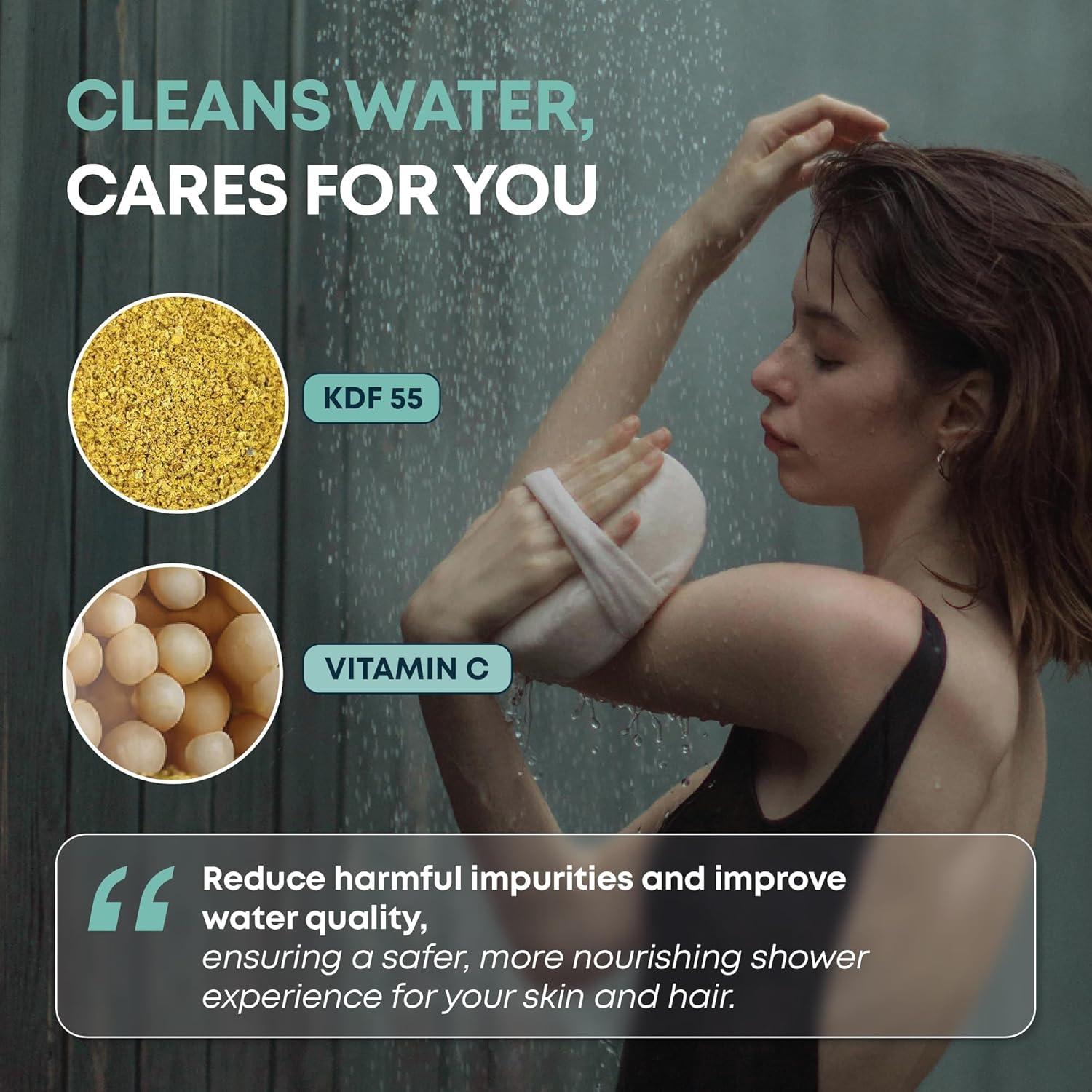 Filtro de Ducha AquaHomeGroup Sin Cloro - 2 Cartuchos - Alta Presión