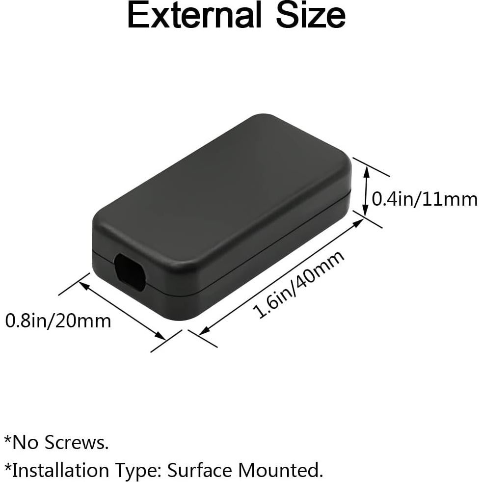 Caja de Proyecto Eléctrico LeMotech 5 Pcs ABS Negra 40x20x11mm