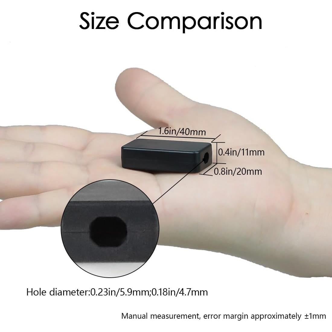 Caja de Proyecto Eléctrico LeMotech 5 Pcs ABS Negra 40x20x11mm