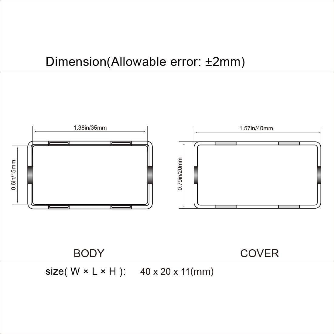 Caja de Proyecto Eléctrico LeMotech 5 Pcs ABS Negra 40x20x11mm