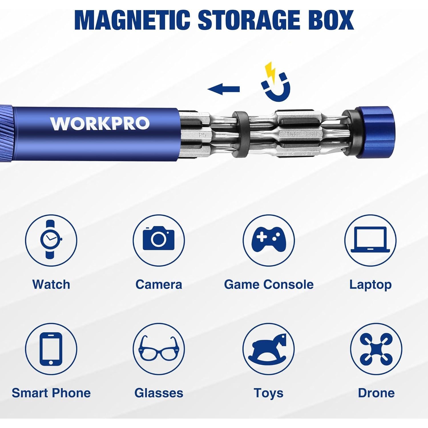 Juego de Destornilladores Mini 24 en 1 WORKPRO Azul